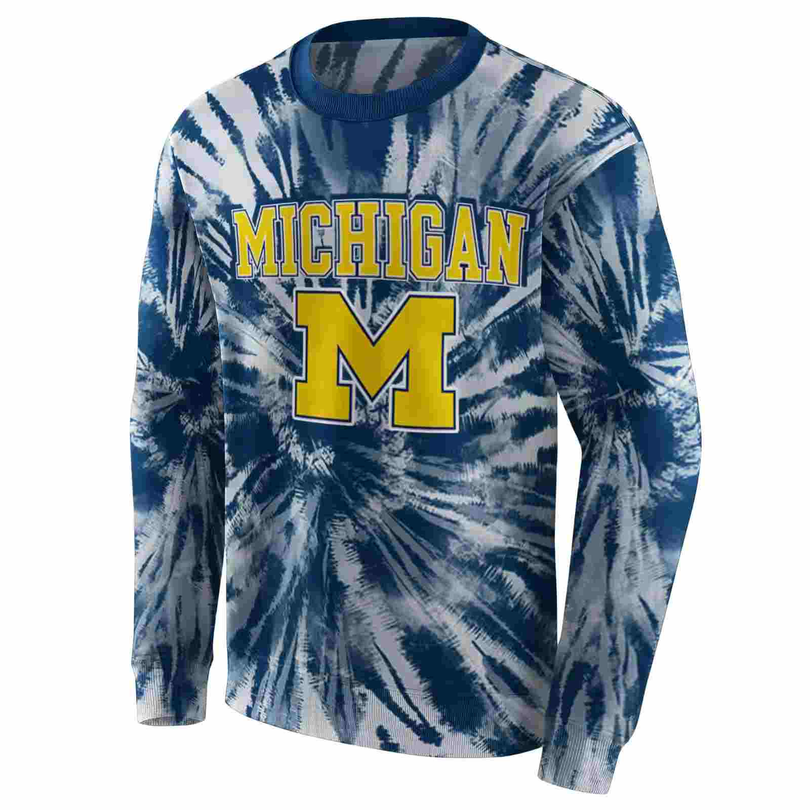 michigan wolverines tie dye pattern blue hoodie new arrival