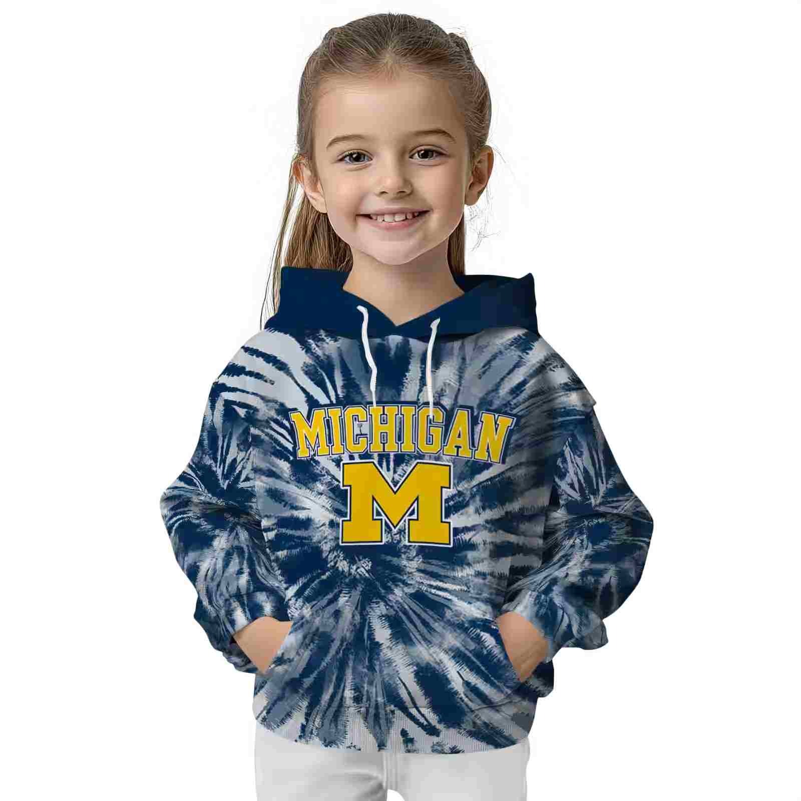 michigan wolverines tie dye pattern blue hoodie top rated