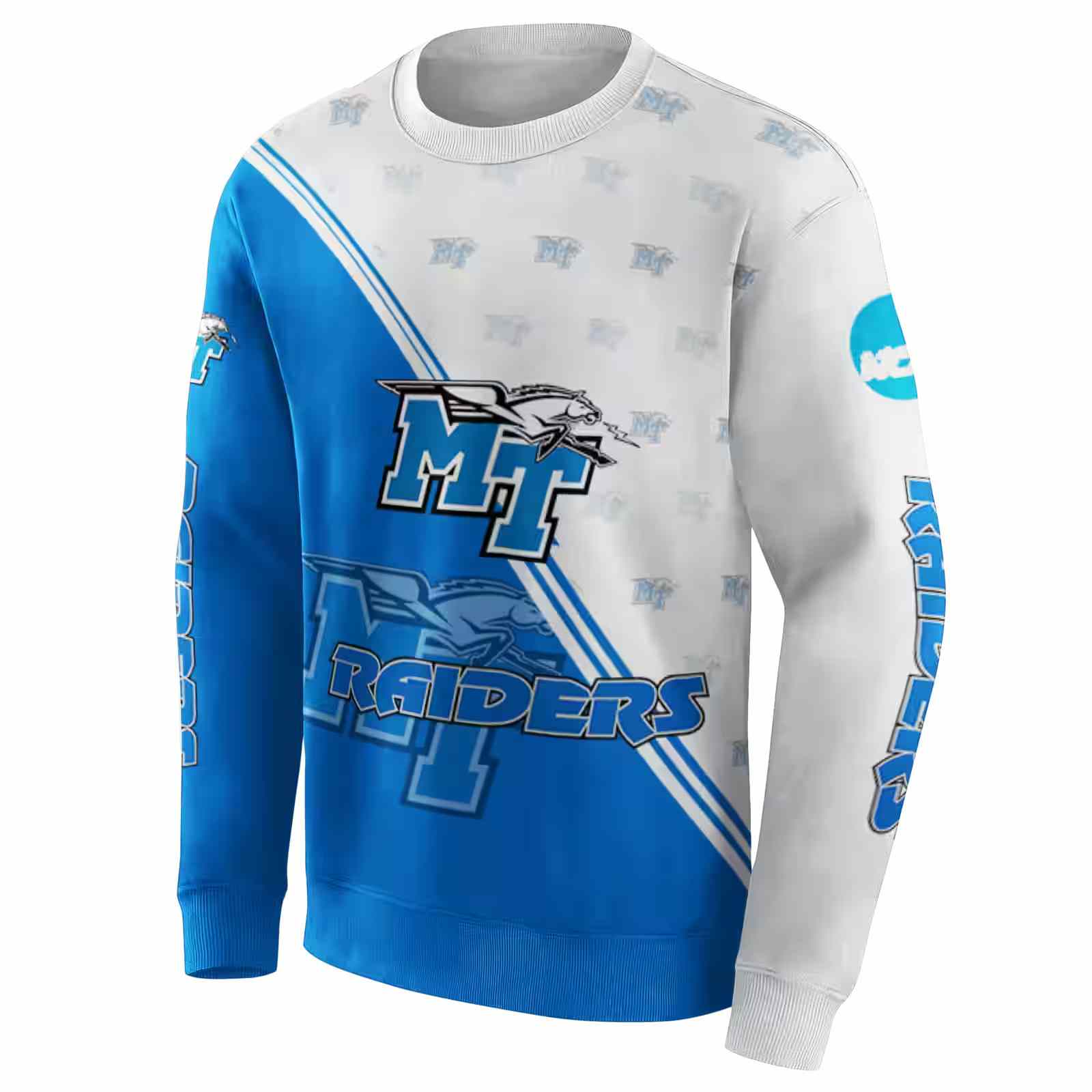 middle tennessee blue raiders diagonal stripe blue white hoodie new arrival