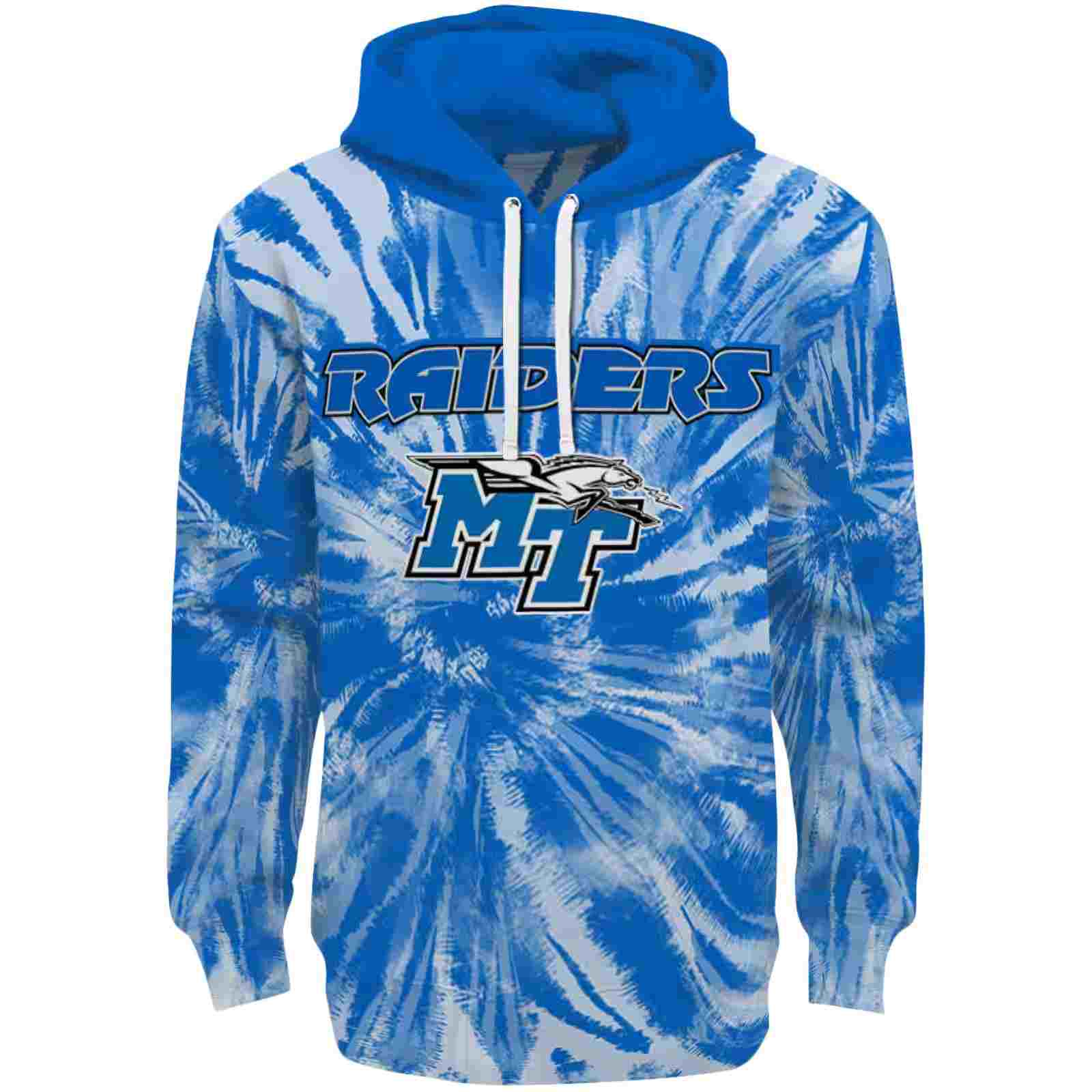 Middle Tennessee Blue Raiders Tie Dye Pattern Blue Hoodie