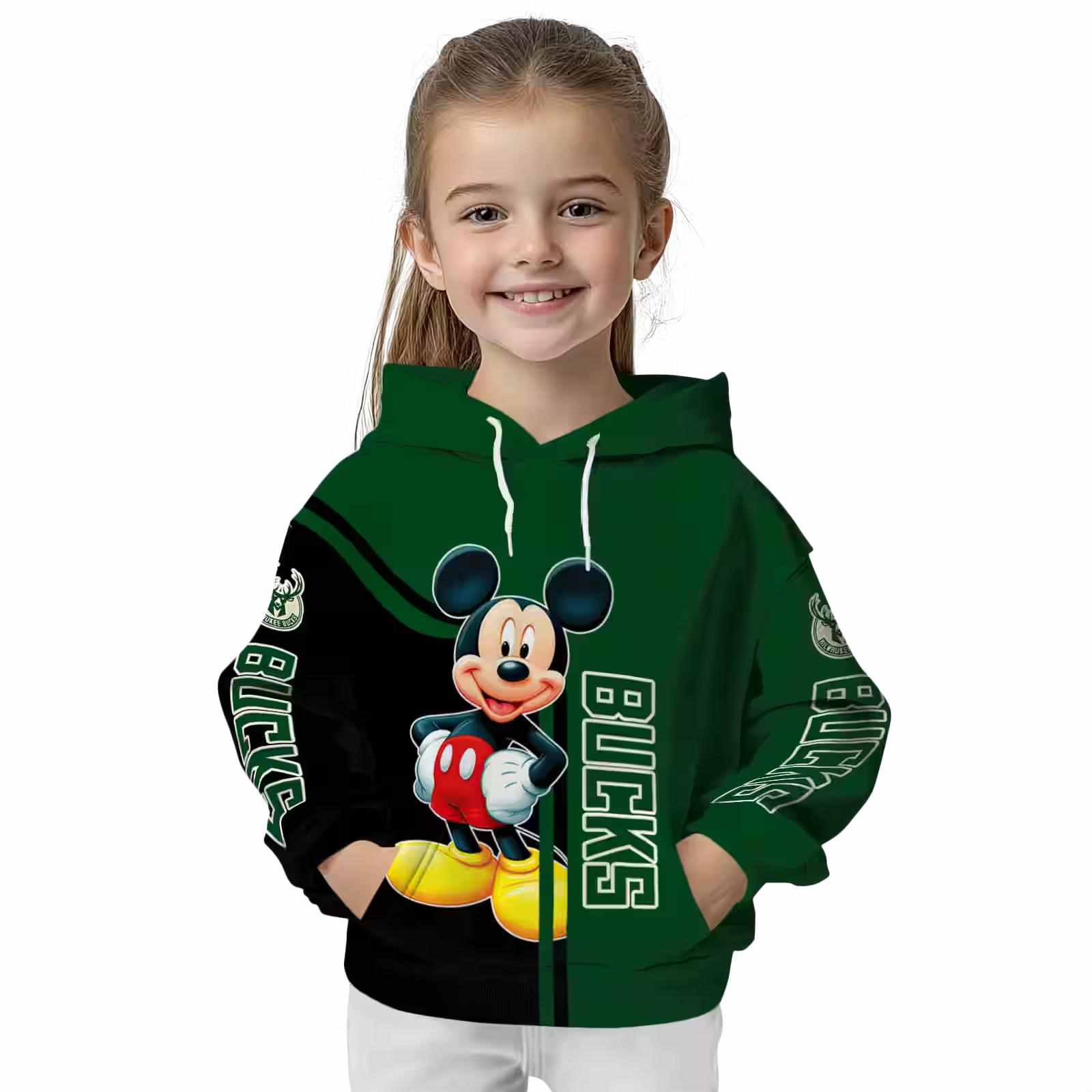 milwaukee bucks mickey mouse green black hoodie top rated