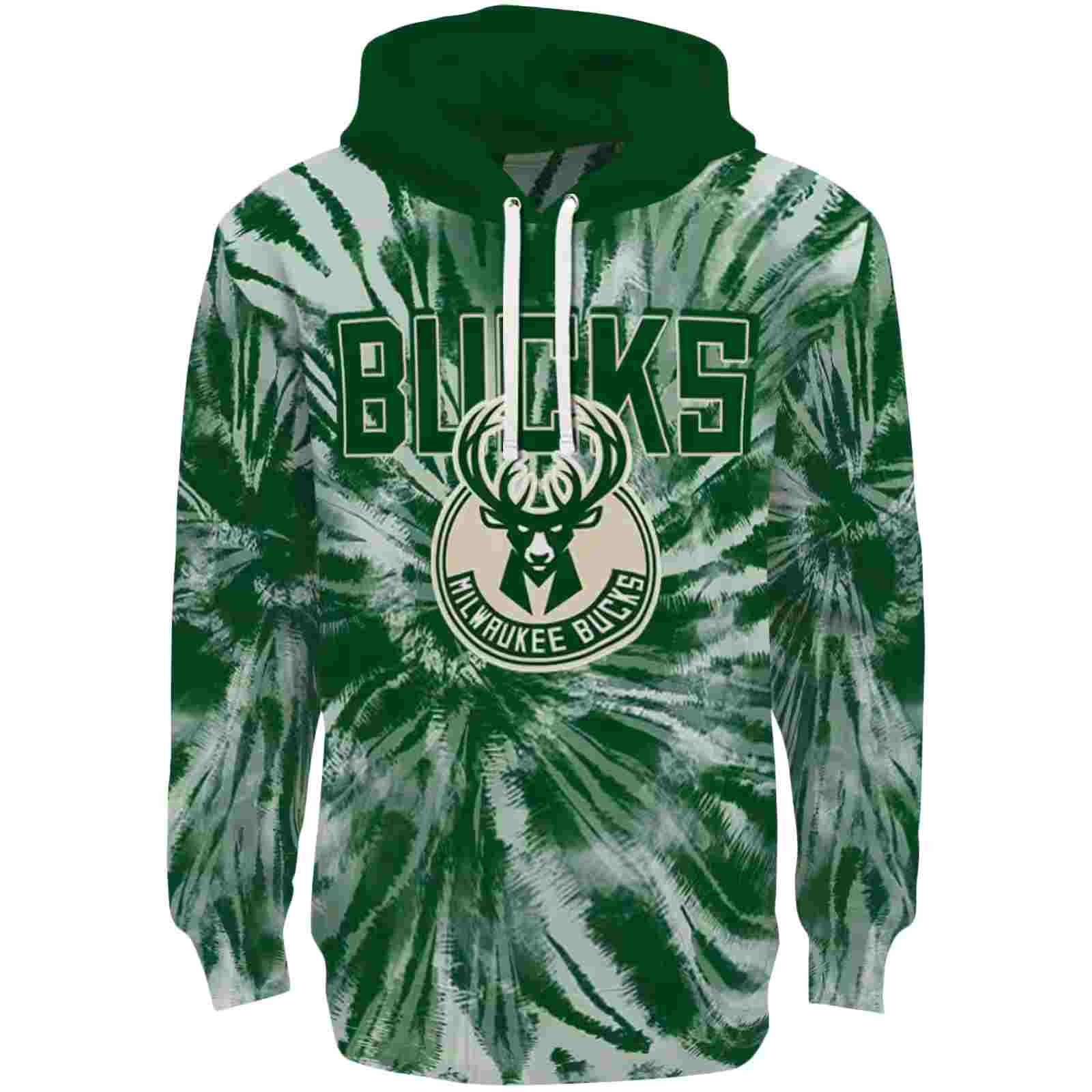 Milwaukee Bucks Tie Dye Pattern Green Hoodie