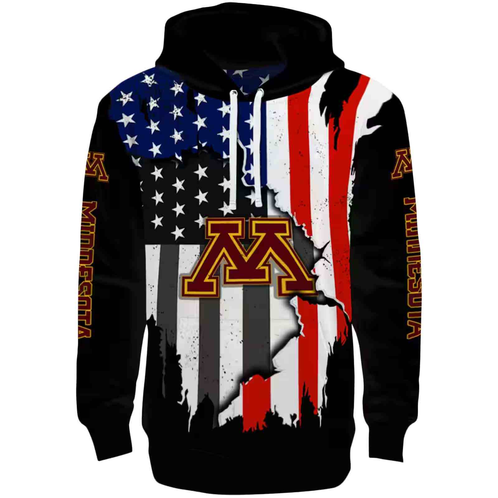 Minnesota Golden Gophers American Pride Black Hoodie