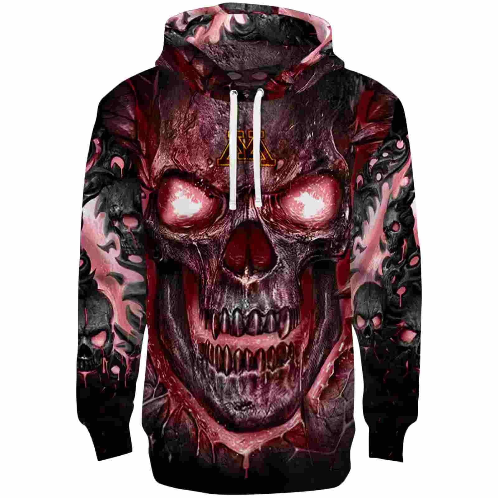 Minnesota Golden Gophers Demonic Skull Maroon Black Hoodie