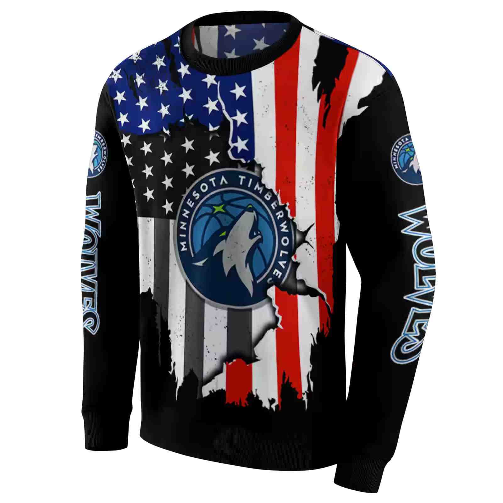 minnesota timberwolves american pride black hoodie new arrival