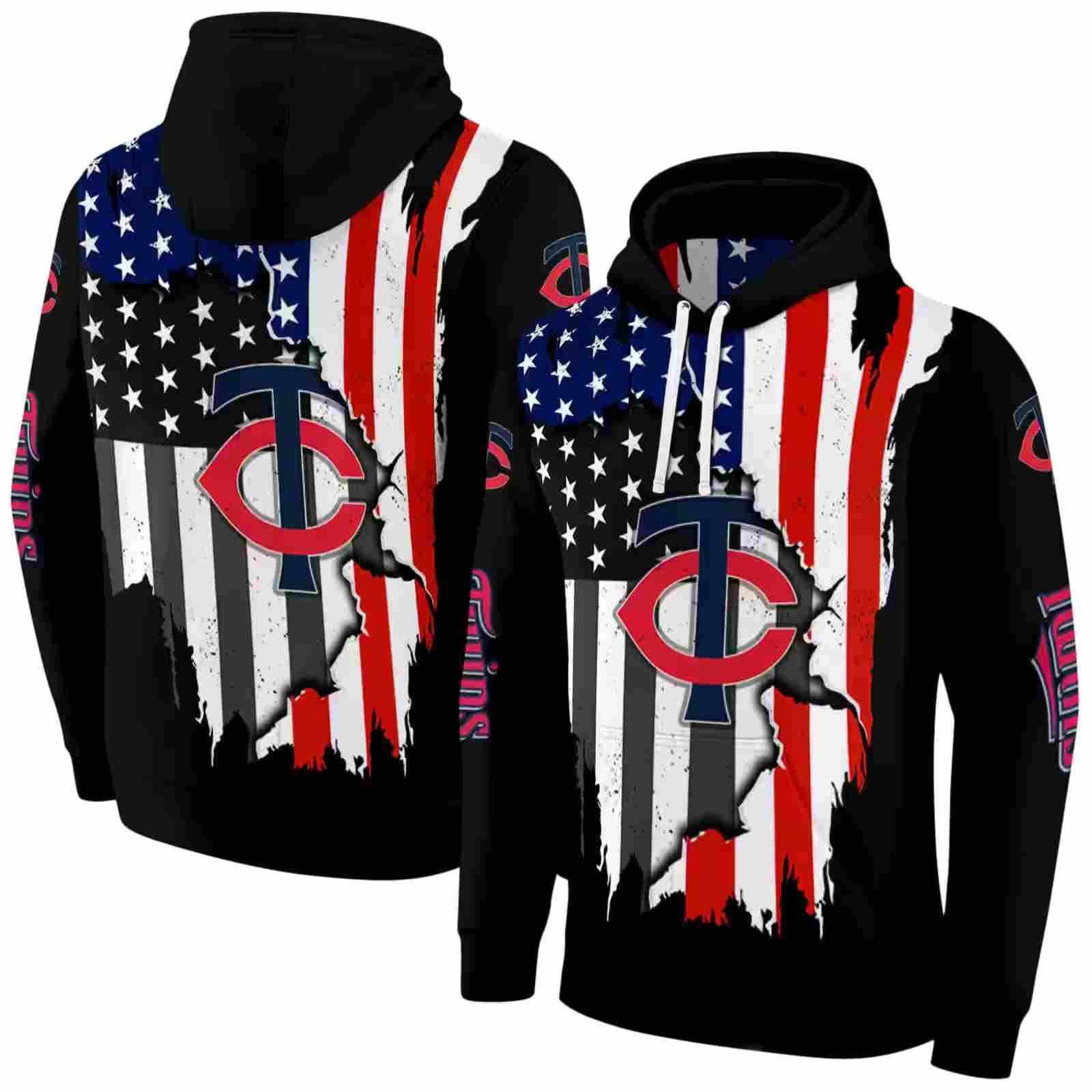 minnesota twins american pride black hoodie fashion forward