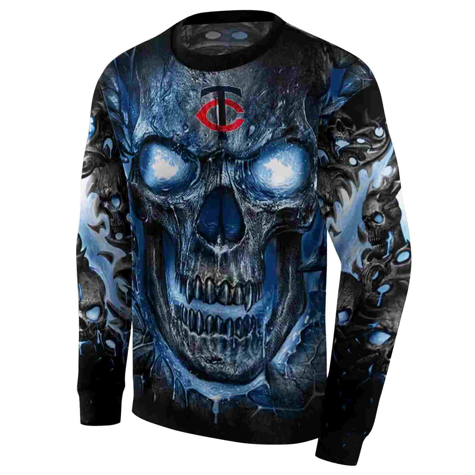 minnesota twins demonic skull navy black hoodie new arrival