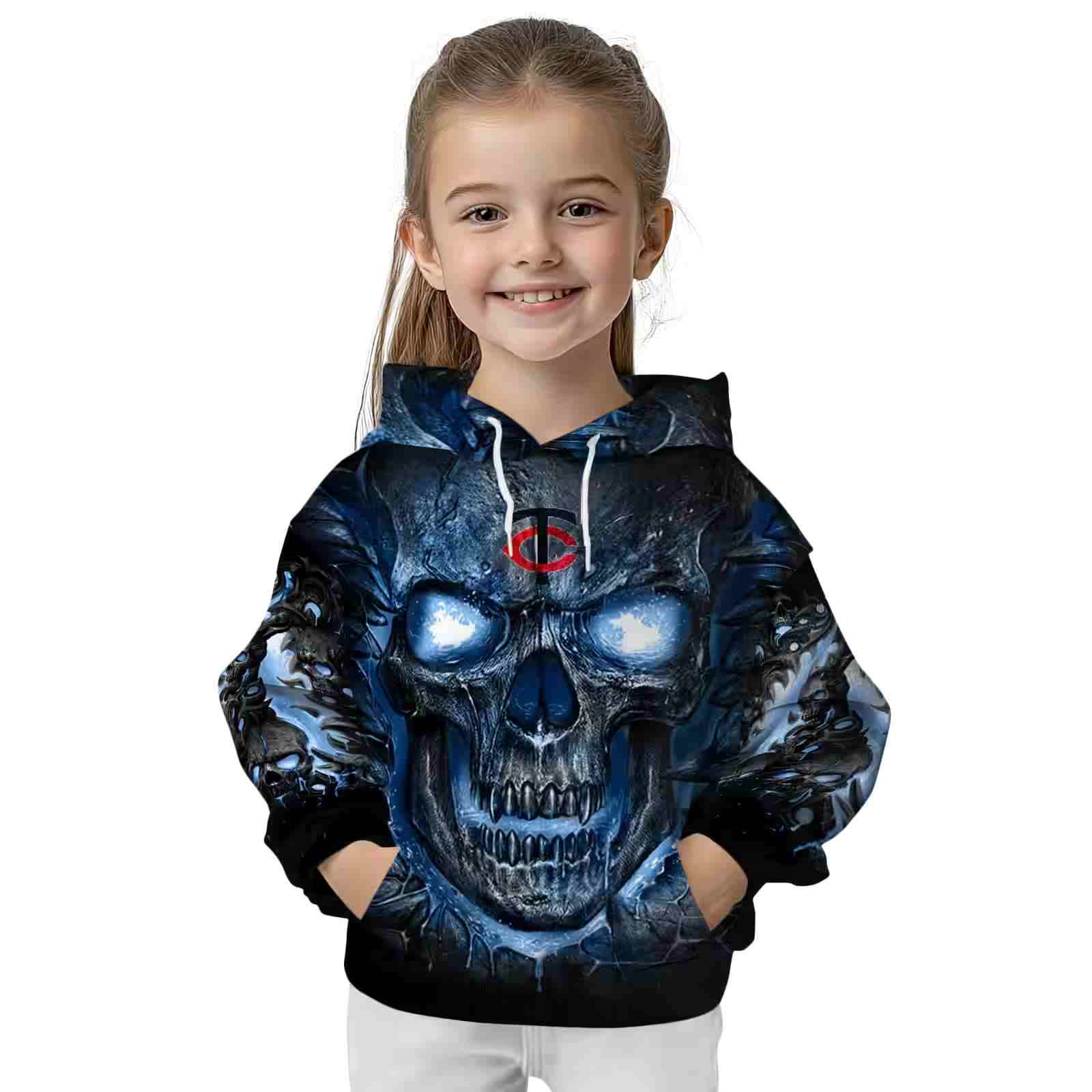 minnesota twins demonic skull navy black hoodie top rated