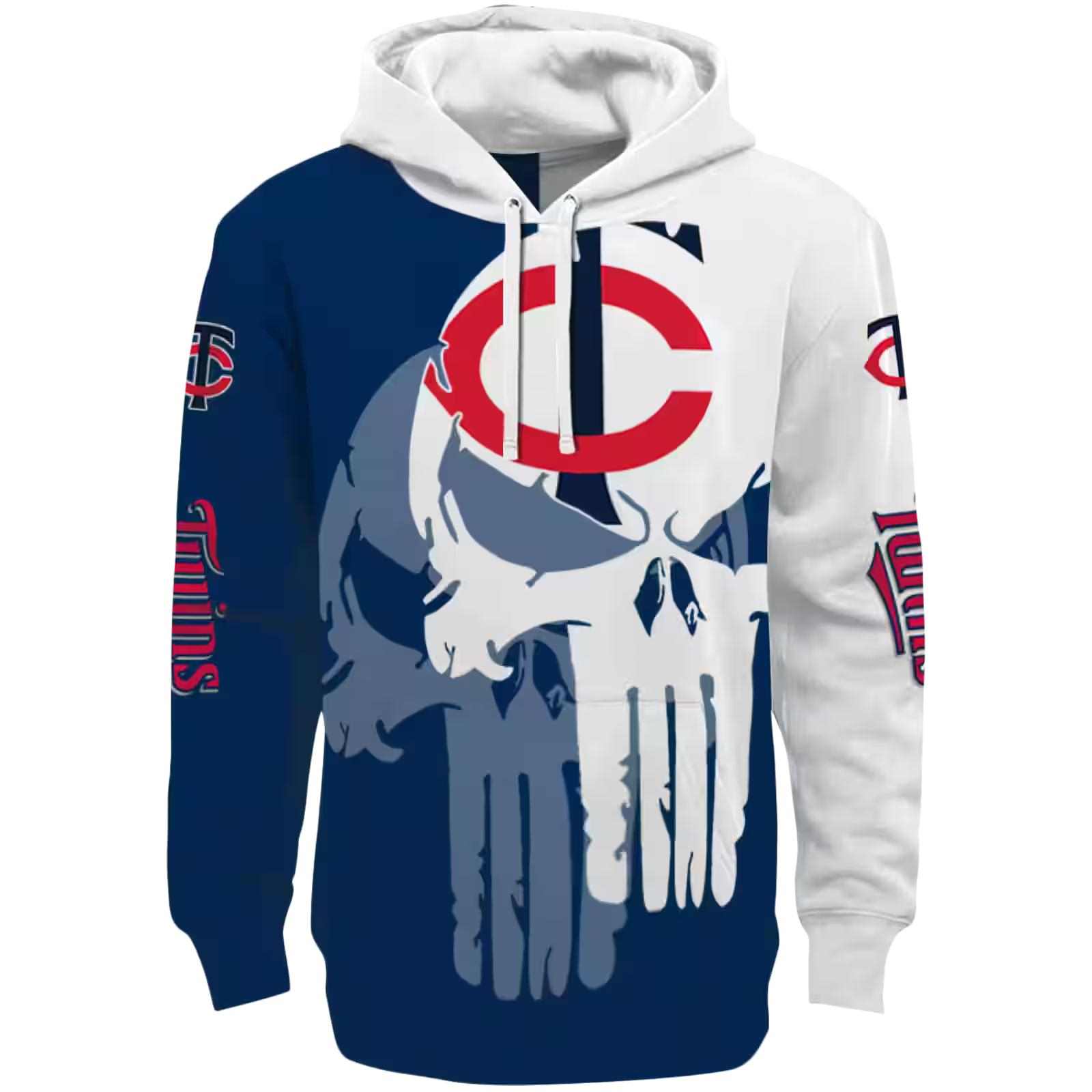 Minnesota Twins Graphic Punisher Navy White Hoodie