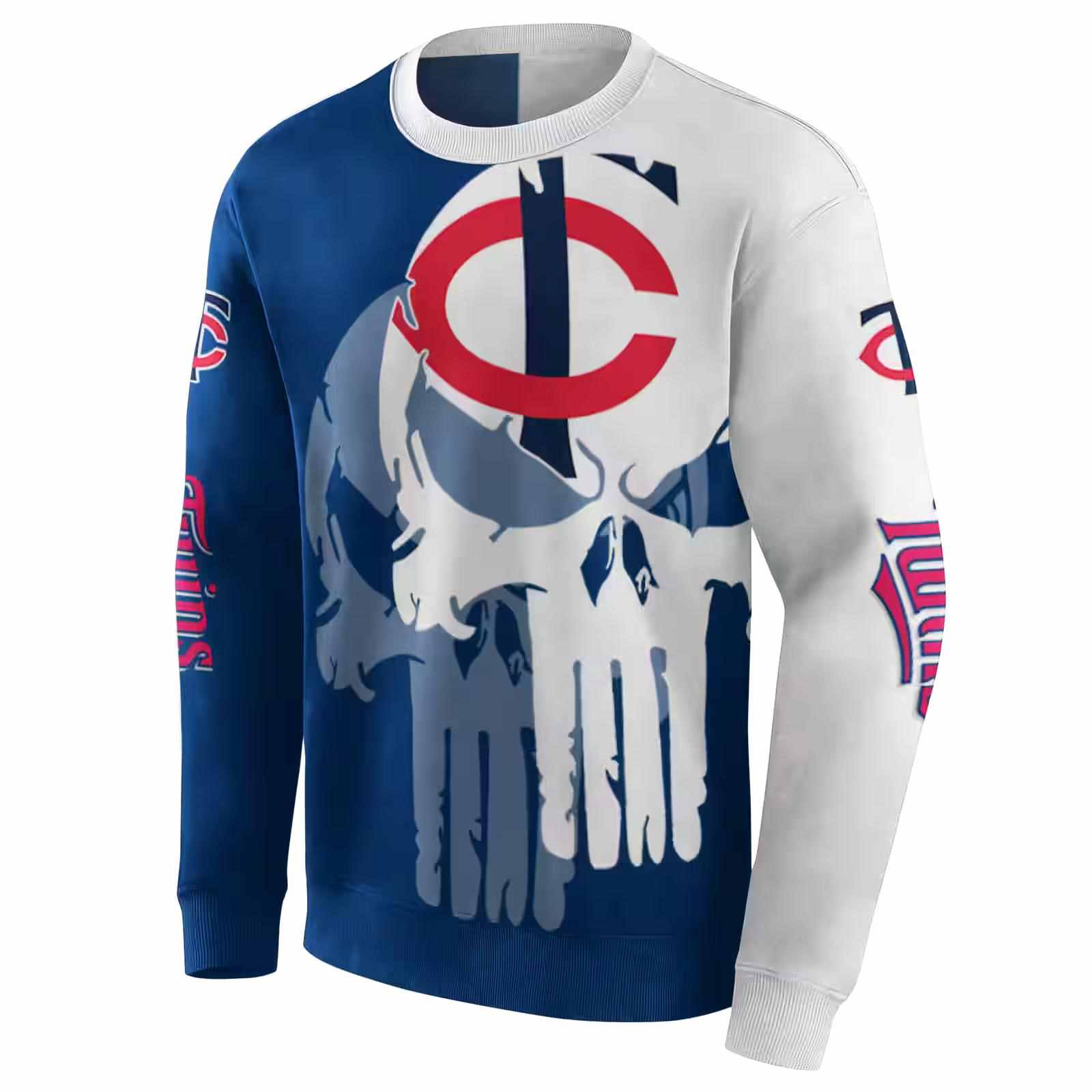 minnesota twins graphic punisher navy white hoodie new arrival