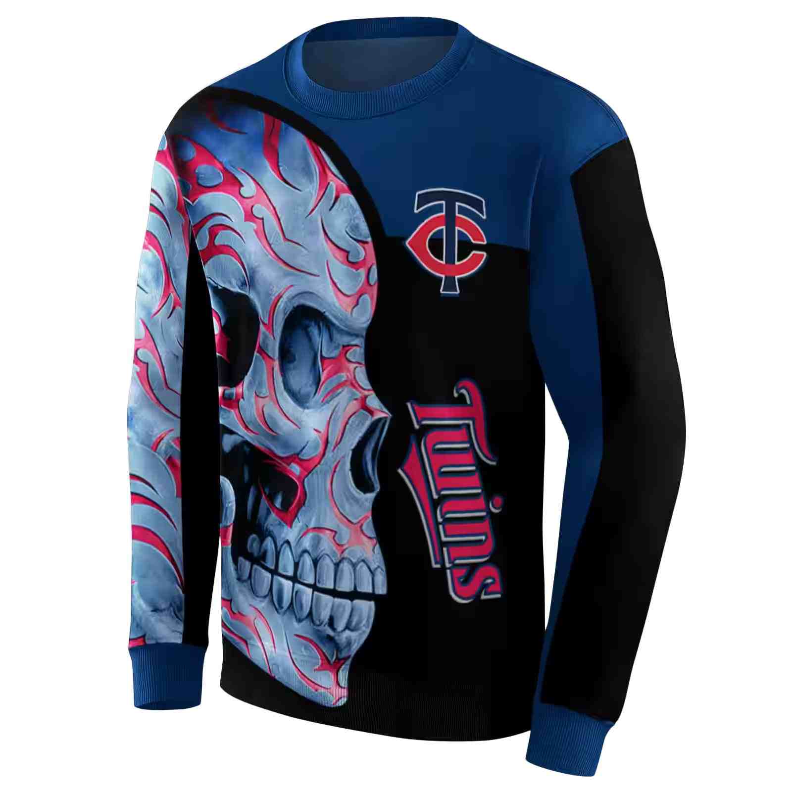 minnesota twins skull motif navy black hoodie new arrival