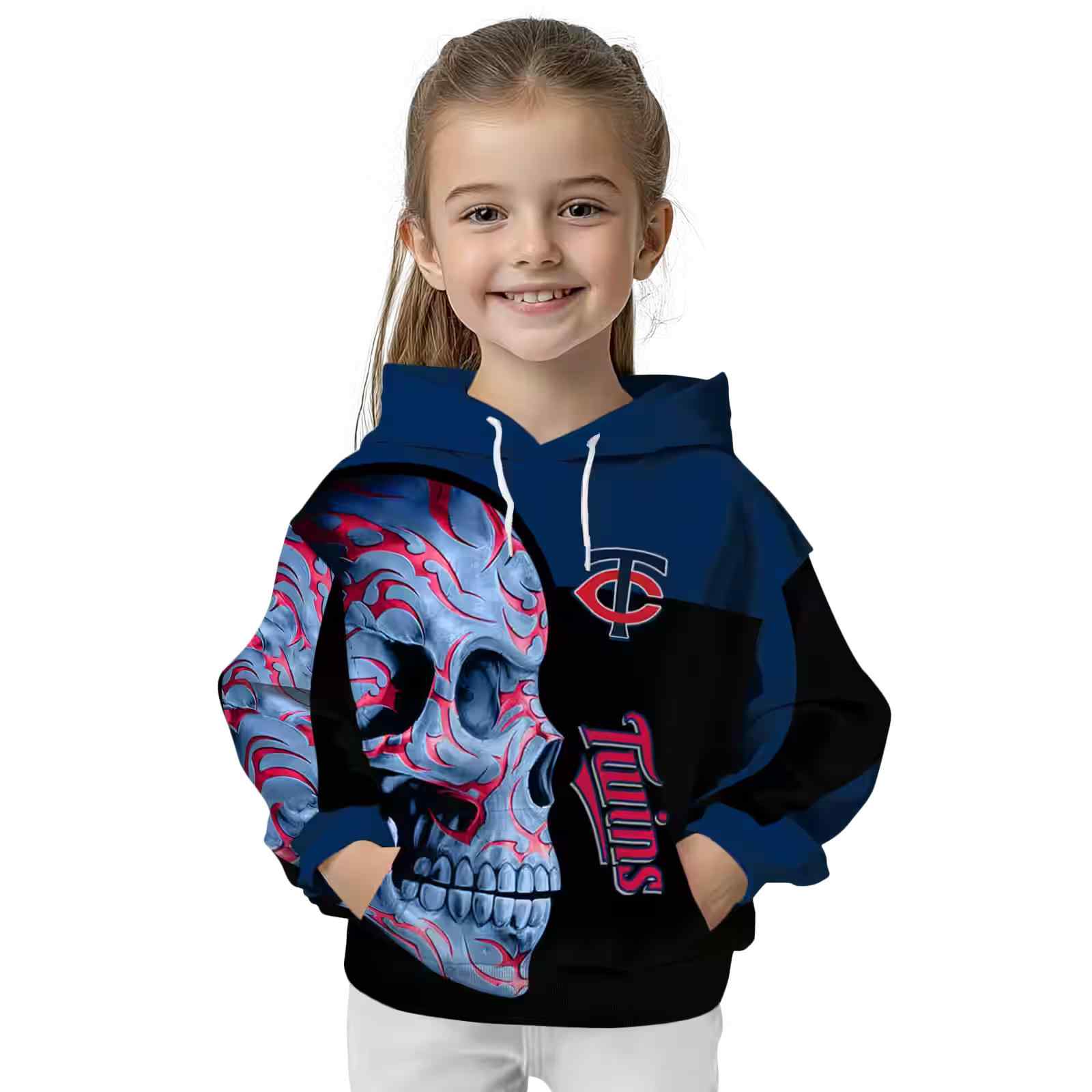 minnesota twins skull motif navy black hoodie top rated