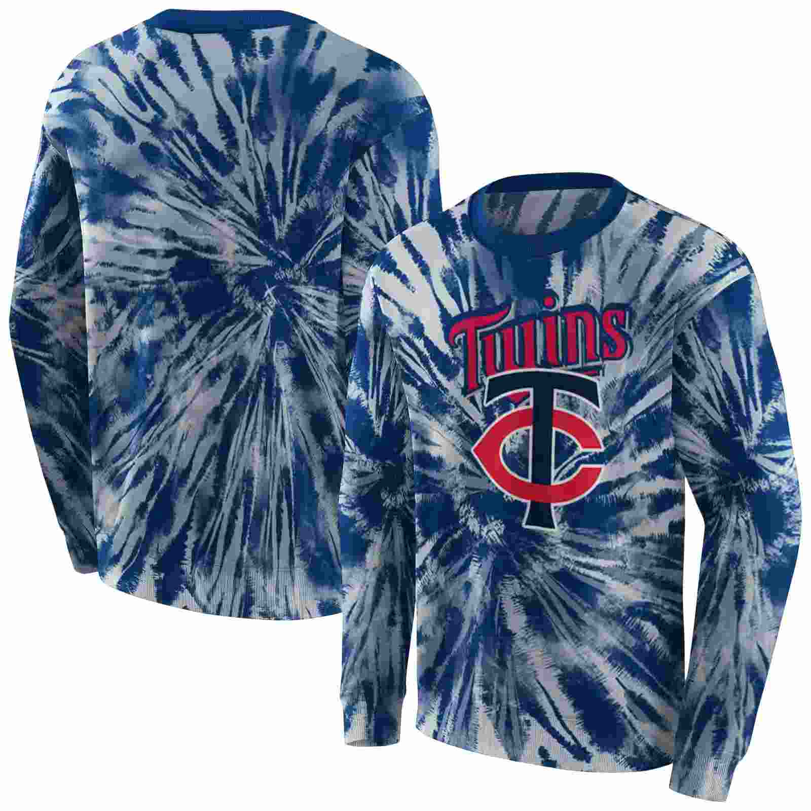 minnesota twins tie dye pattern navy hoodie premium grade