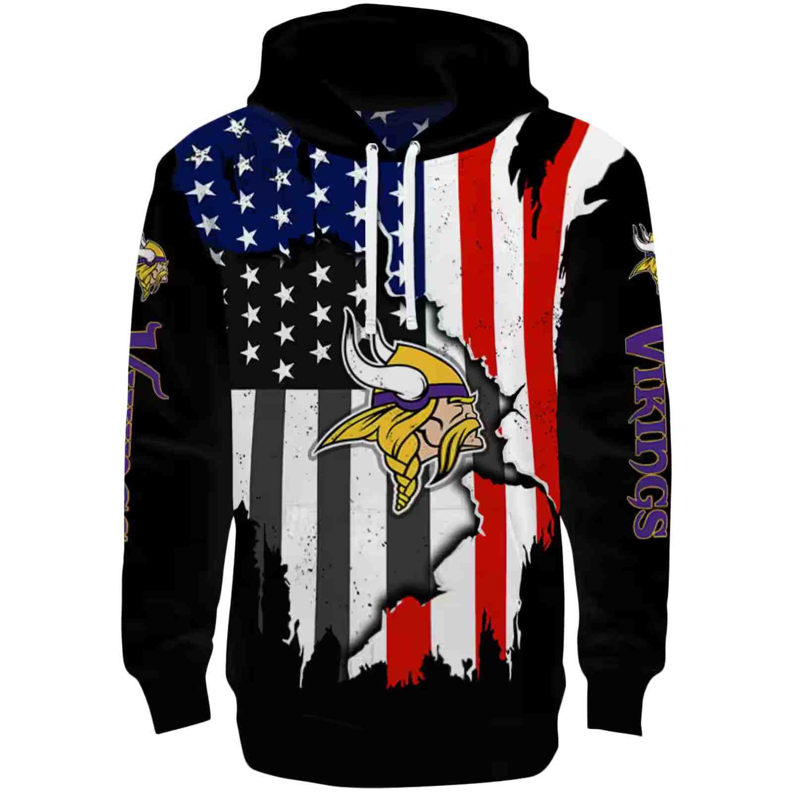 Minnesota Vikings American Pride Black Hoodie