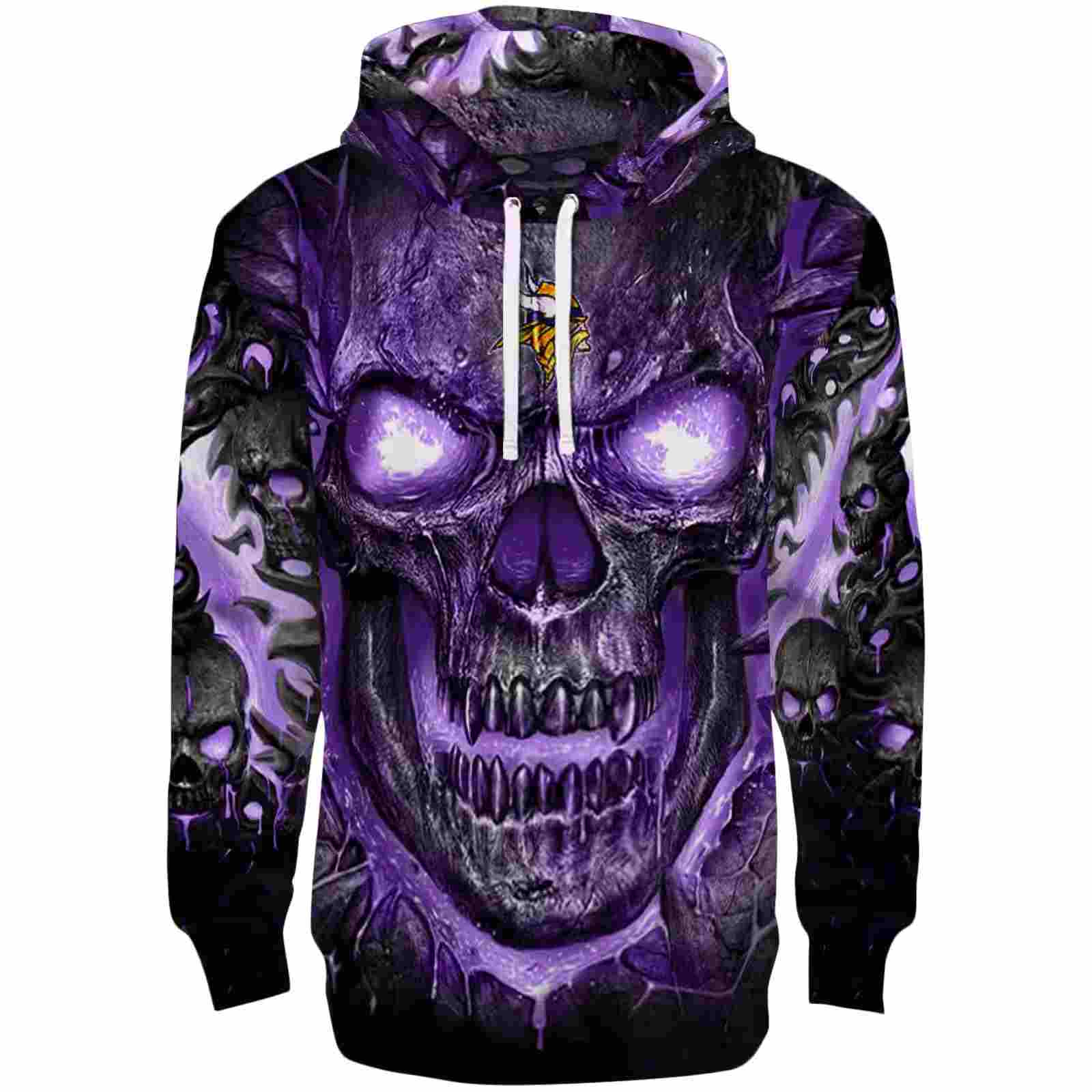 Minnesota Vikings Demonic Skull Purple Black Hoodie