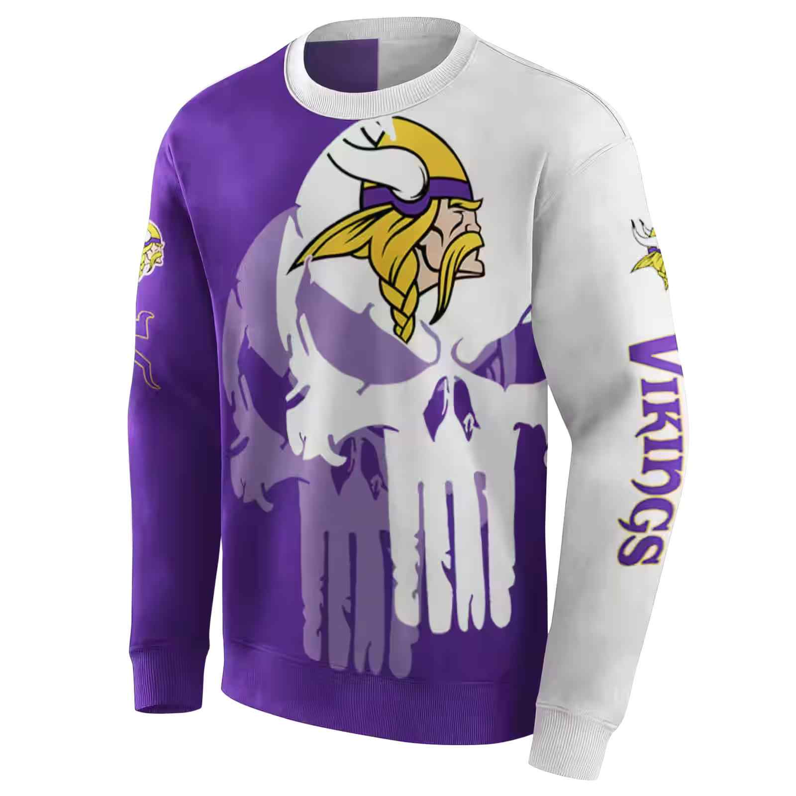 minnesota vikings graphic punisher purple white hoodie new arrival