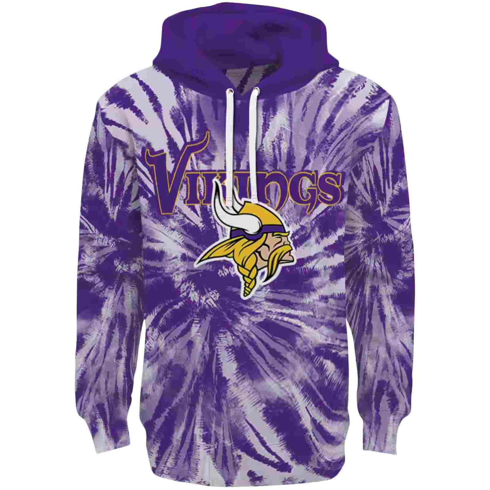 Minnesota Vikings Tie Dye Pattern Purple Hoodie