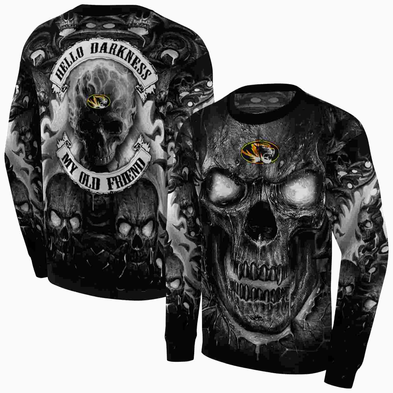 missouri tigers demonic skull black hoodie premium grade