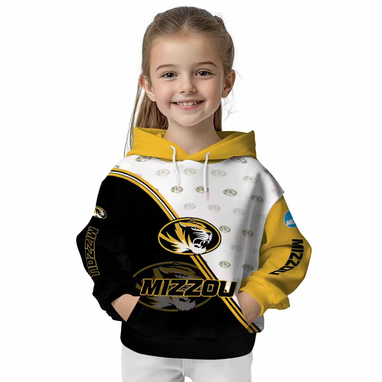 missouri tigers diagonal stripe black white hoodie top rated