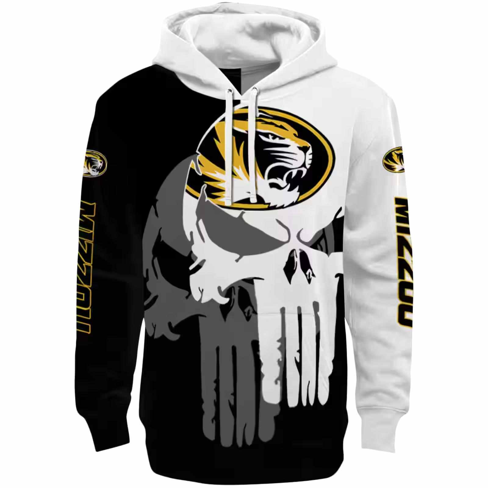 Missouri Tigers Graphic Punisher Black White Hoodie