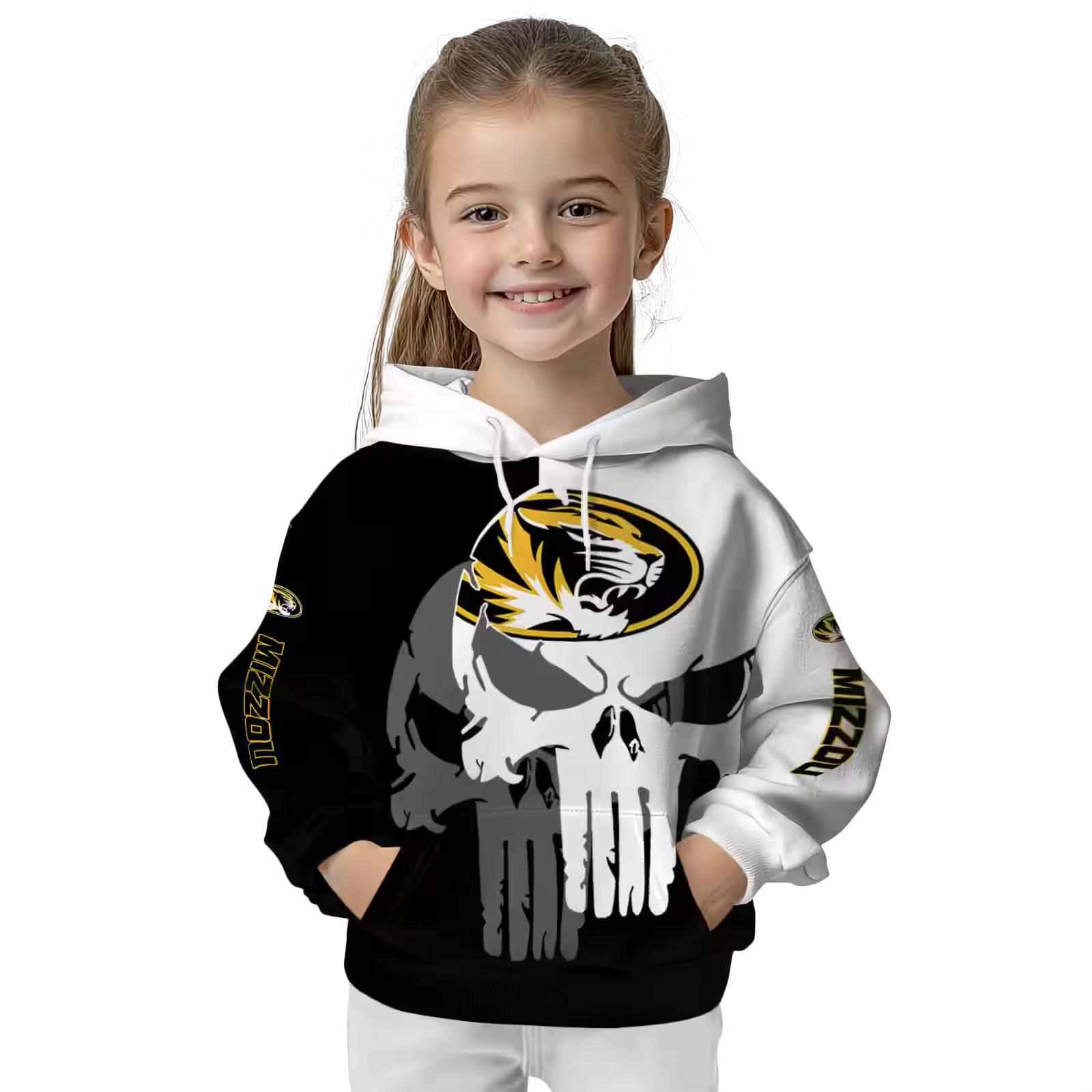 missouri tigers graphic punisher black white hoodie top rated