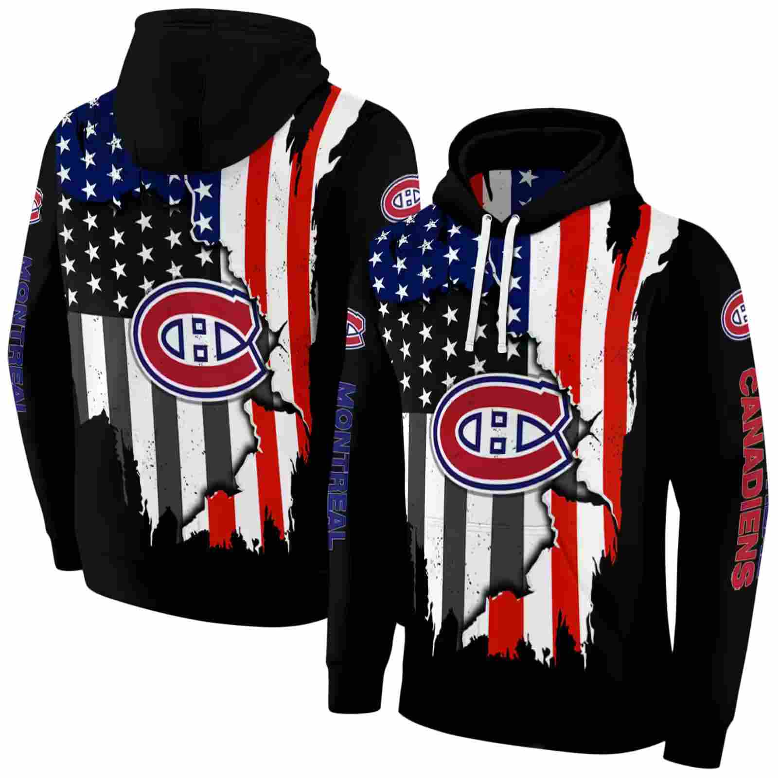 montreal canadiens american pride black hoodie fashion forward