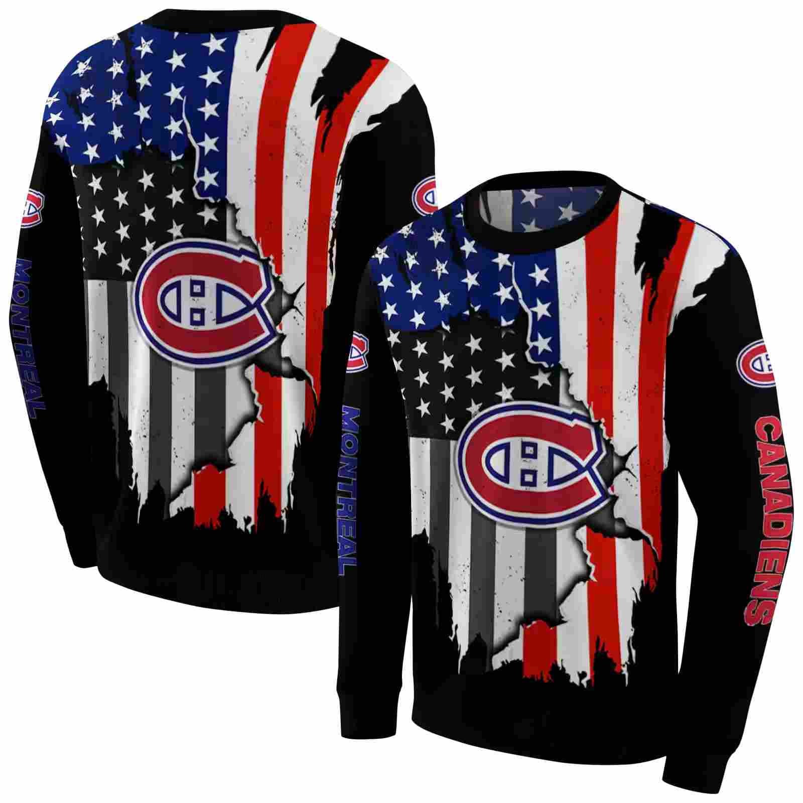 montreal canadiens american pride black hoodie premium grade