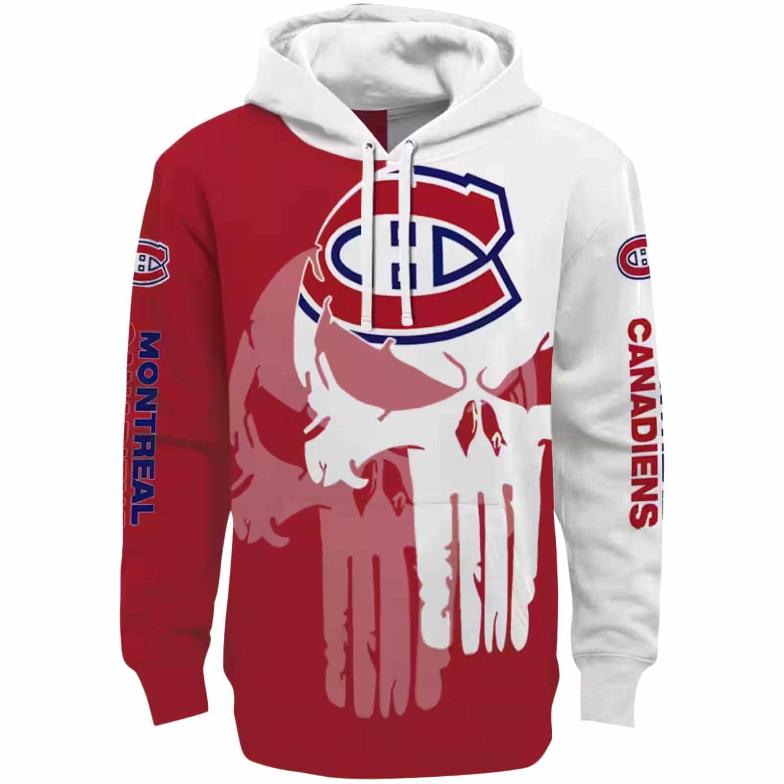 Montreal Canadiens Graphic Punisher Red White Hoodie