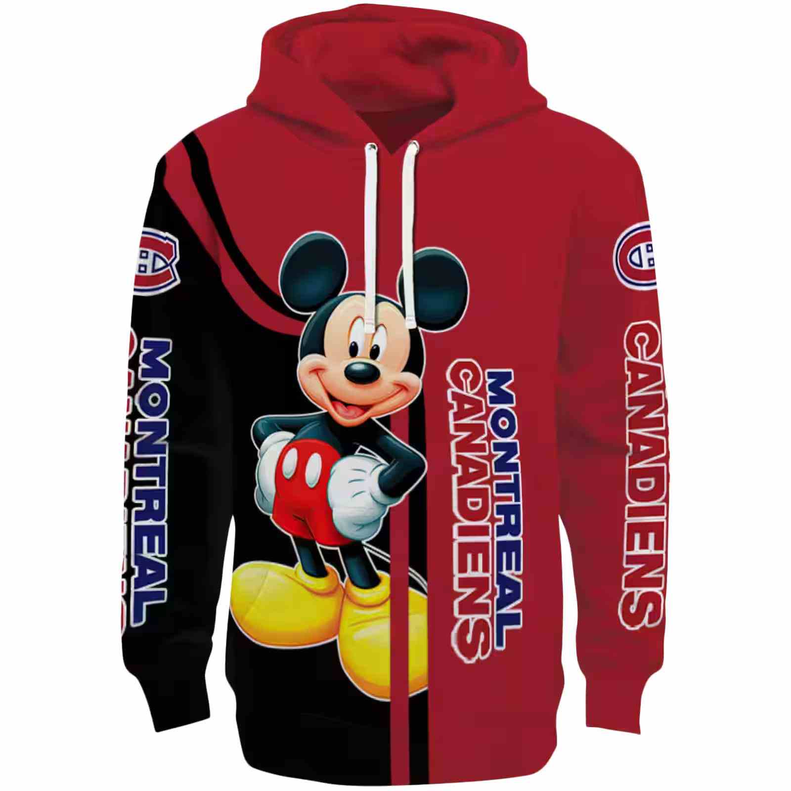 Montreal Canadiens Mickey Mouse Red Black Hoodie