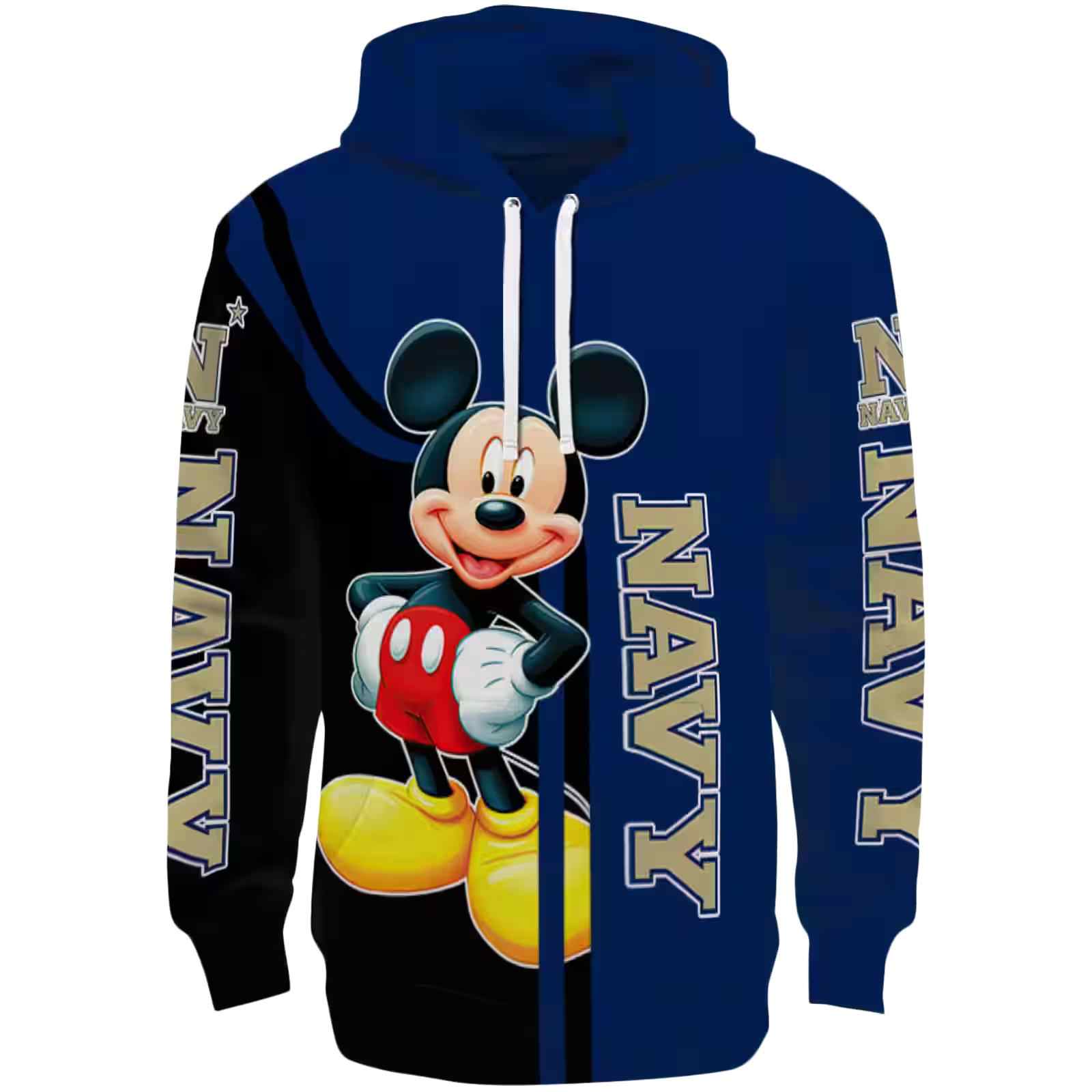 Navy Midshipmen Mickey Mouse Blue Black Hoodie