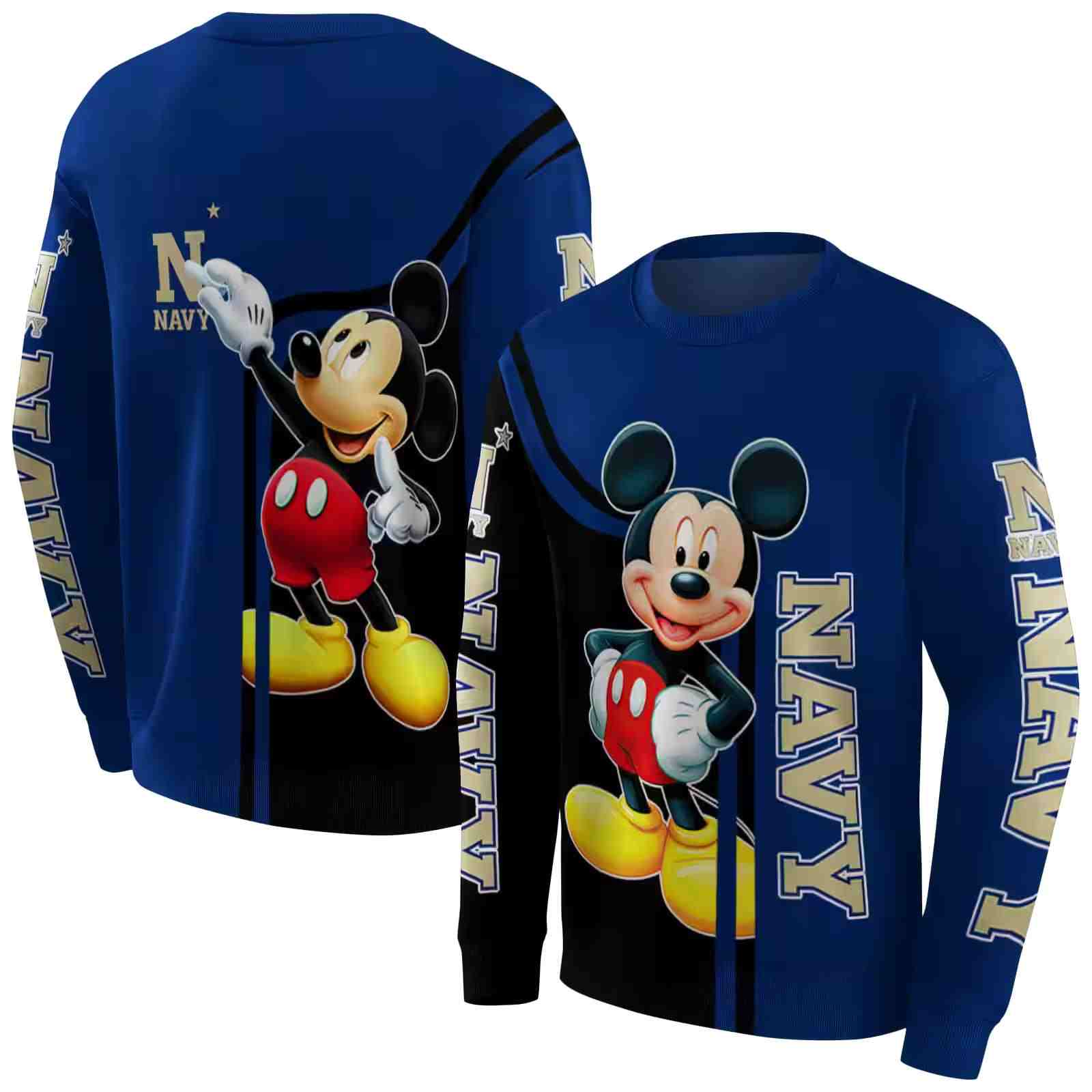 navy midshipmen mickey mouse blue black hoodie premium grade