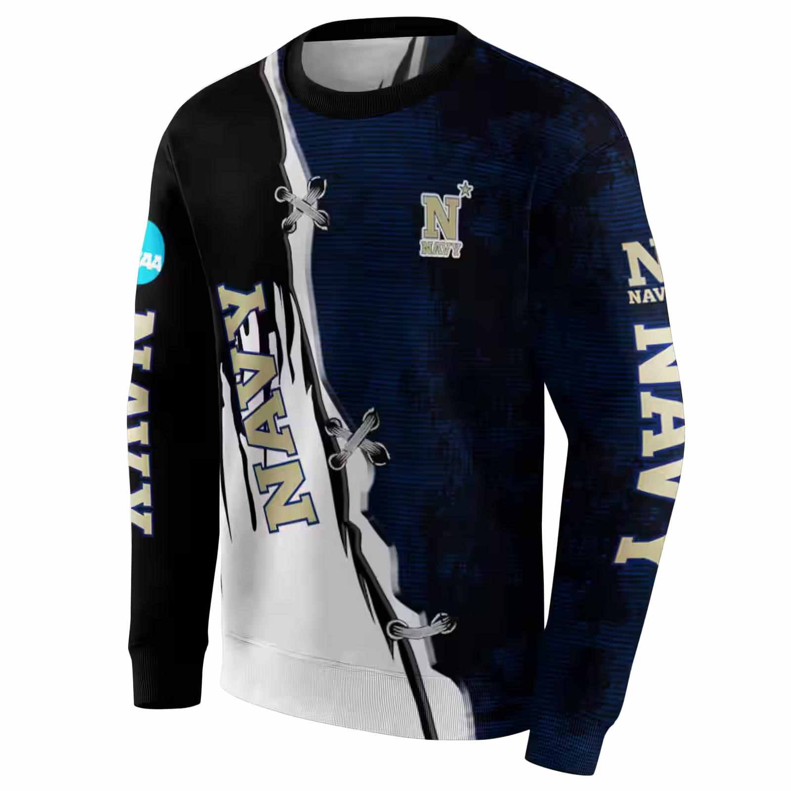 navy midshipmen ripped pattern blue black white hoodie new arrival