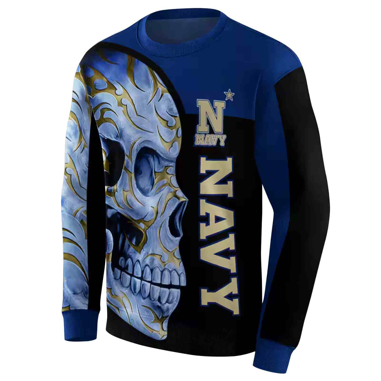 navy midshipmen skull motif blue black hoodie new arrival