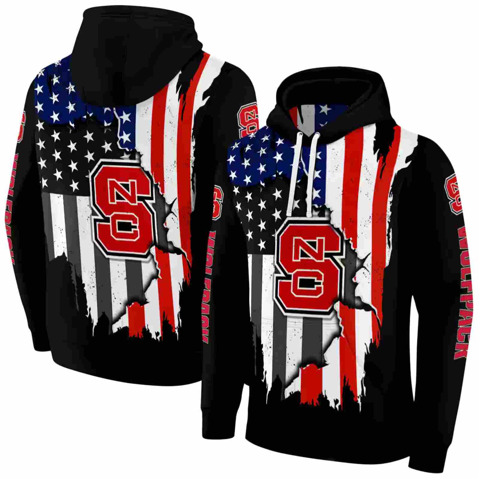 nc state wolfpack american pride black hoodie fashion forward