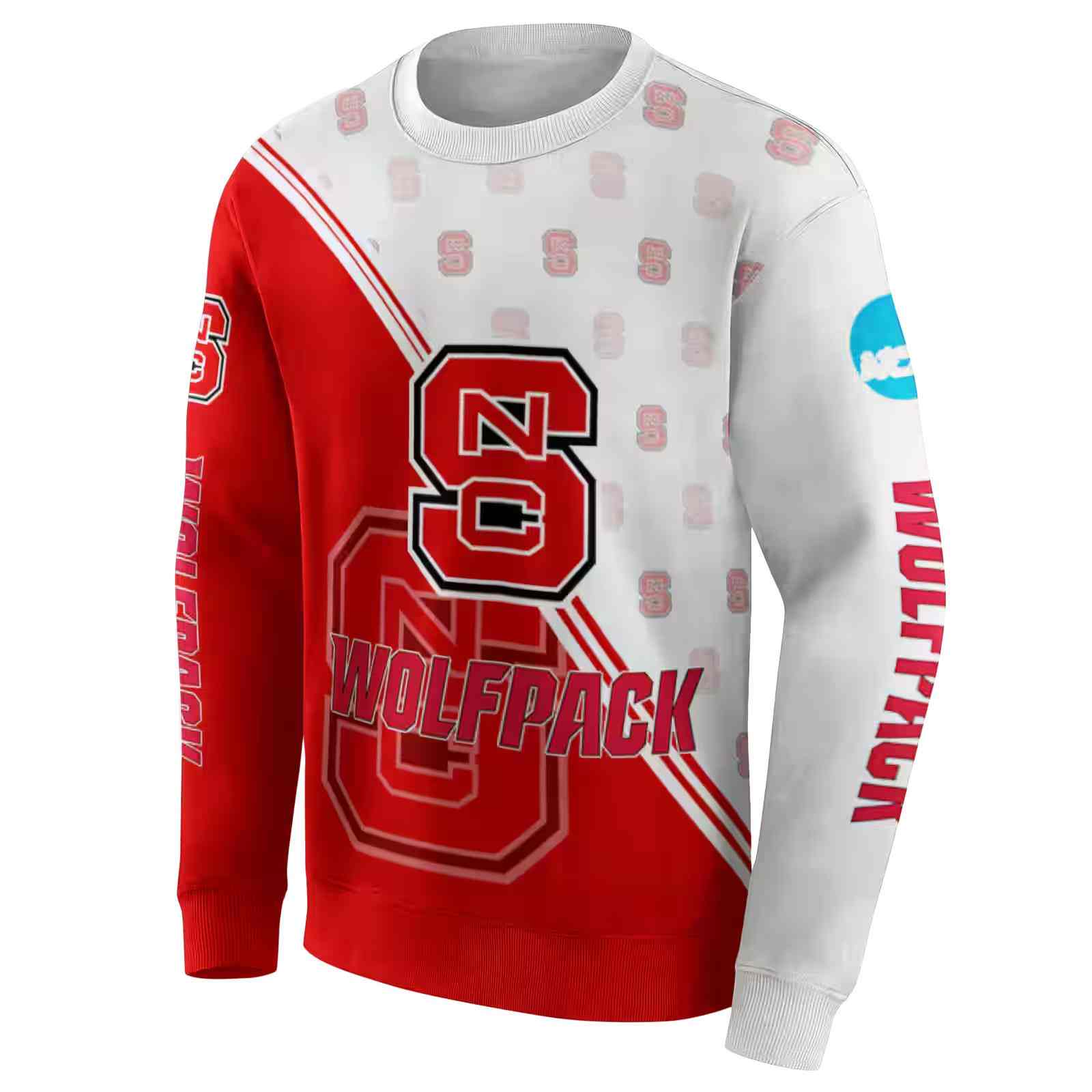 nc state wolfpack diagonal stripe red white hoodie new arrival