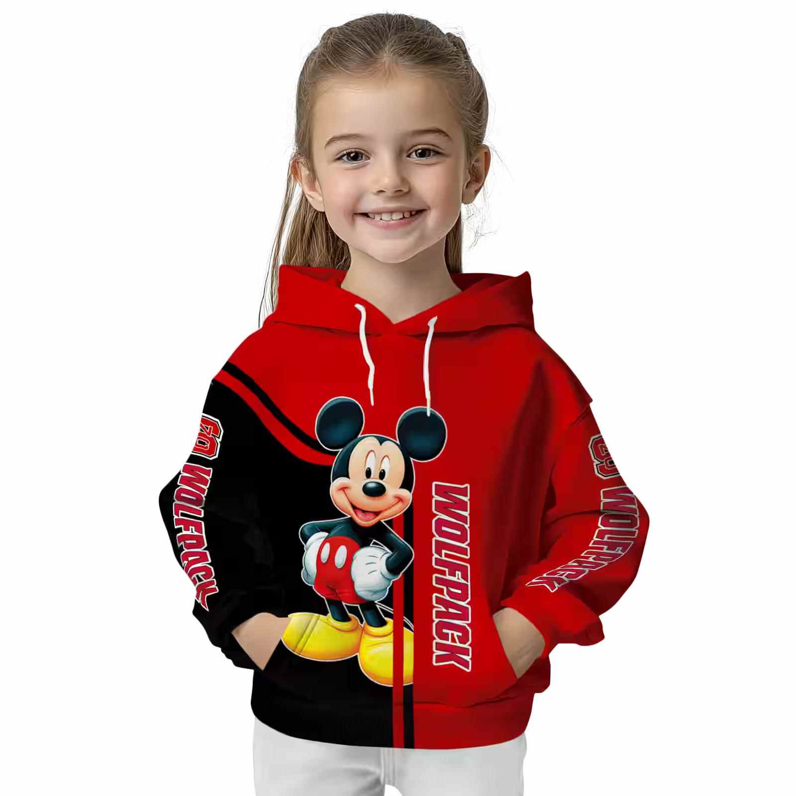 nc state wolfpack mickey mouse red black hoodie top rated