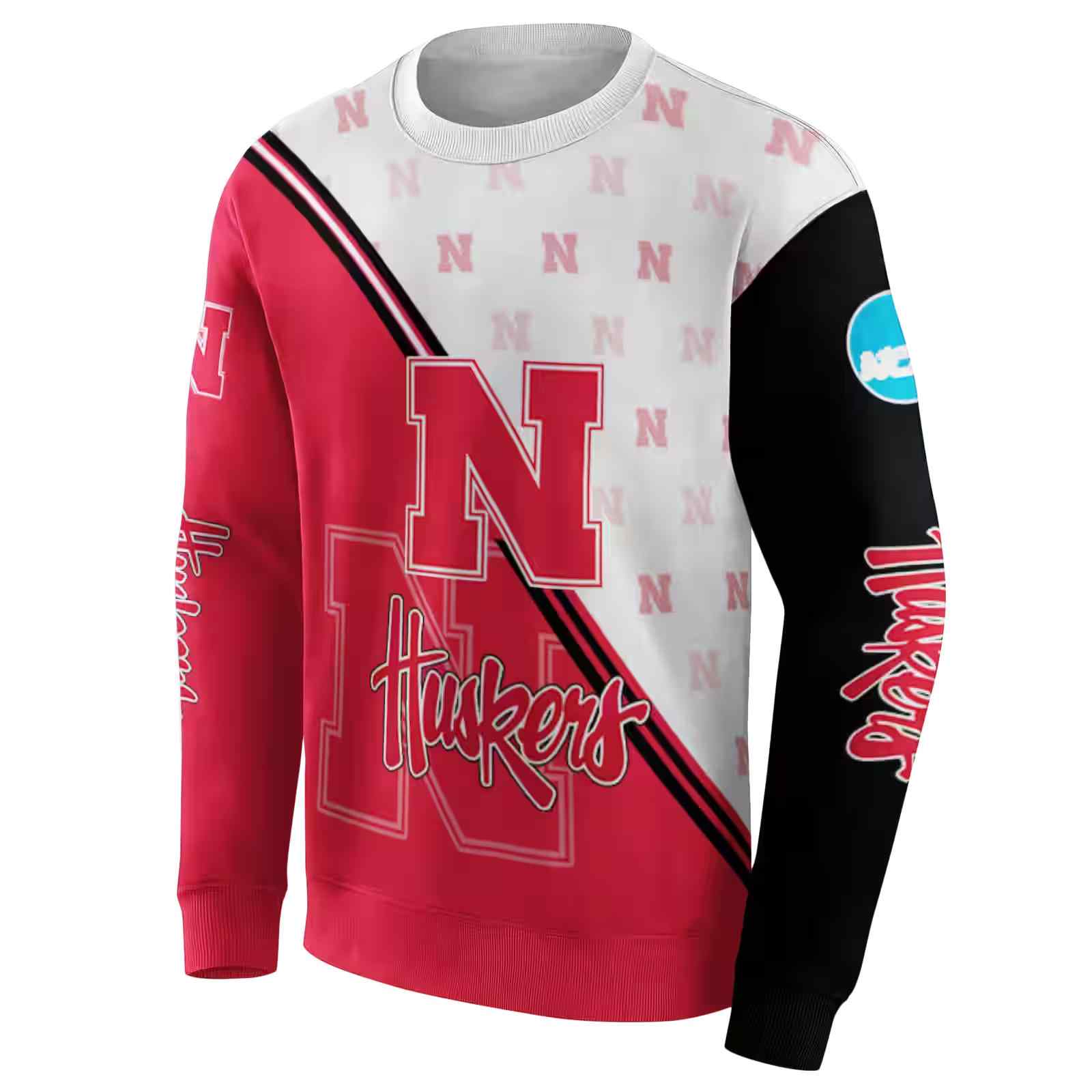 nebraska cornhuskers diagonal stripe red white hoodie new arrival