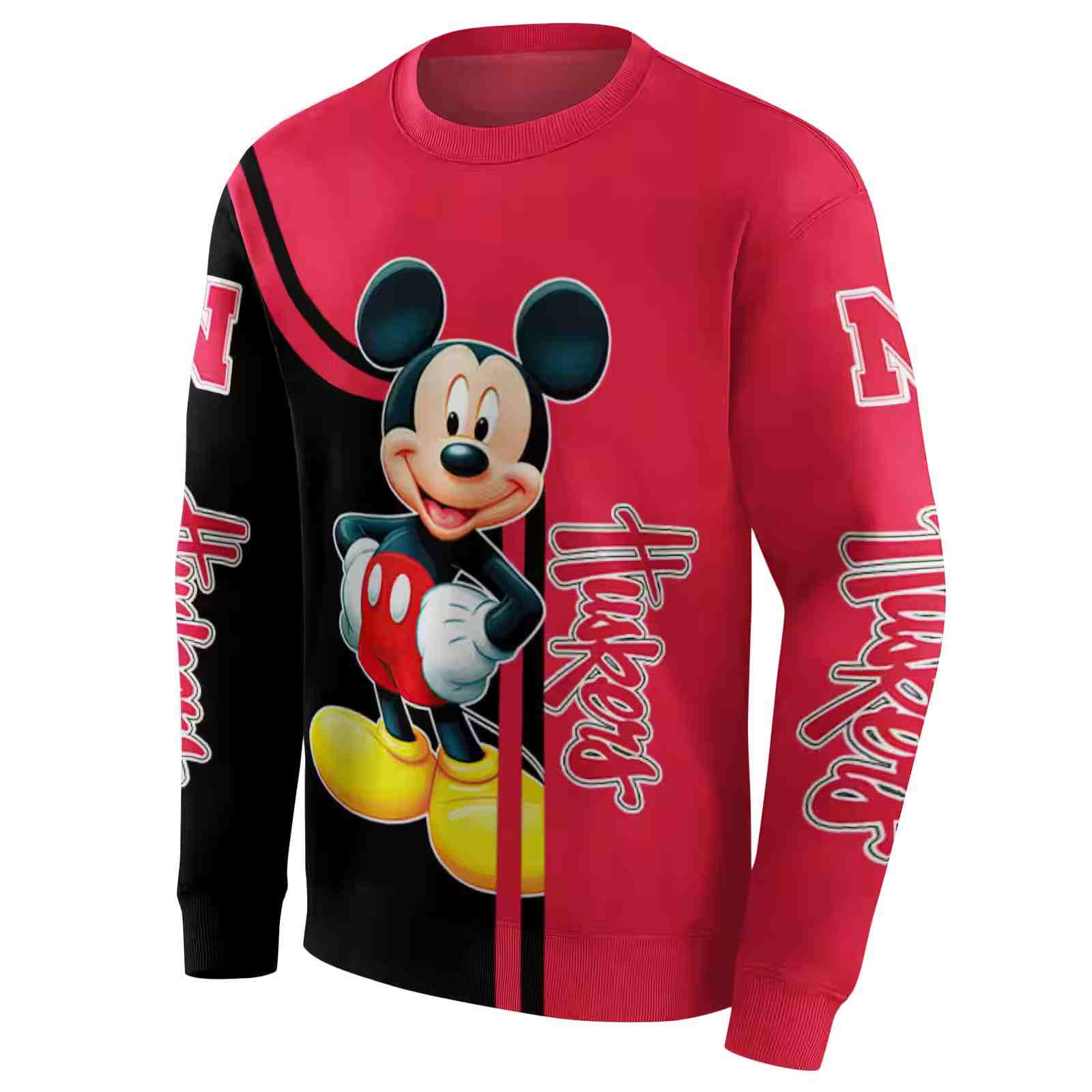 nebraska cornhuskers mickey mouse red black hoodie new arrival