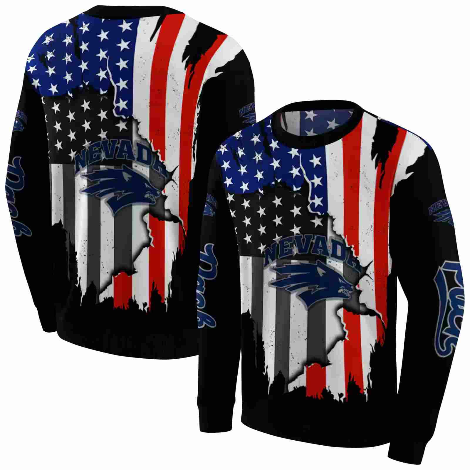 nevada wolf pack american pride black hoodie premium grade