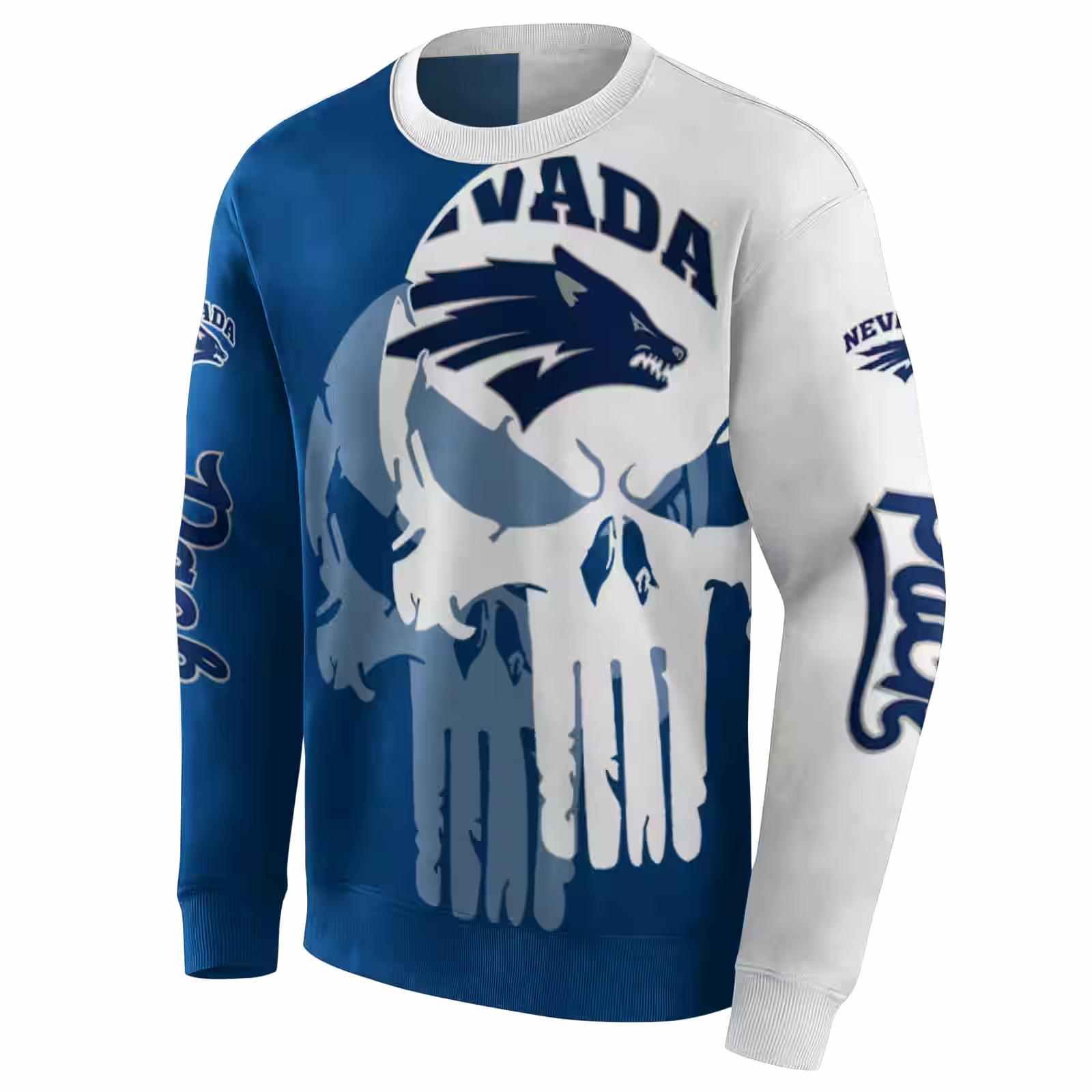 nevada wolf pack graphic punisher blue white hoodie new arrival