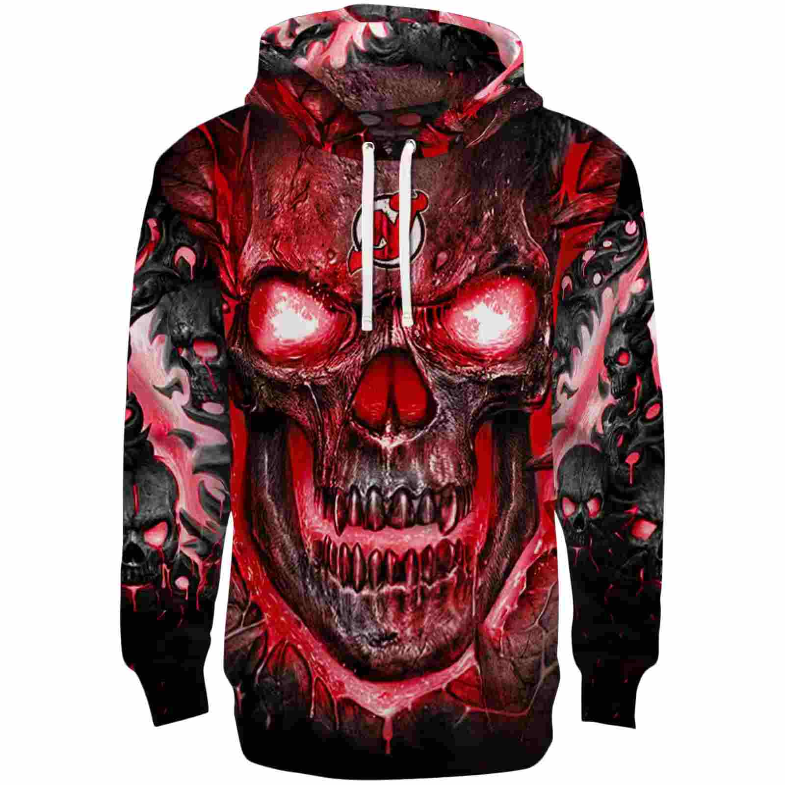 New Jersey Devils Demonic Skull Red Black Hoodie