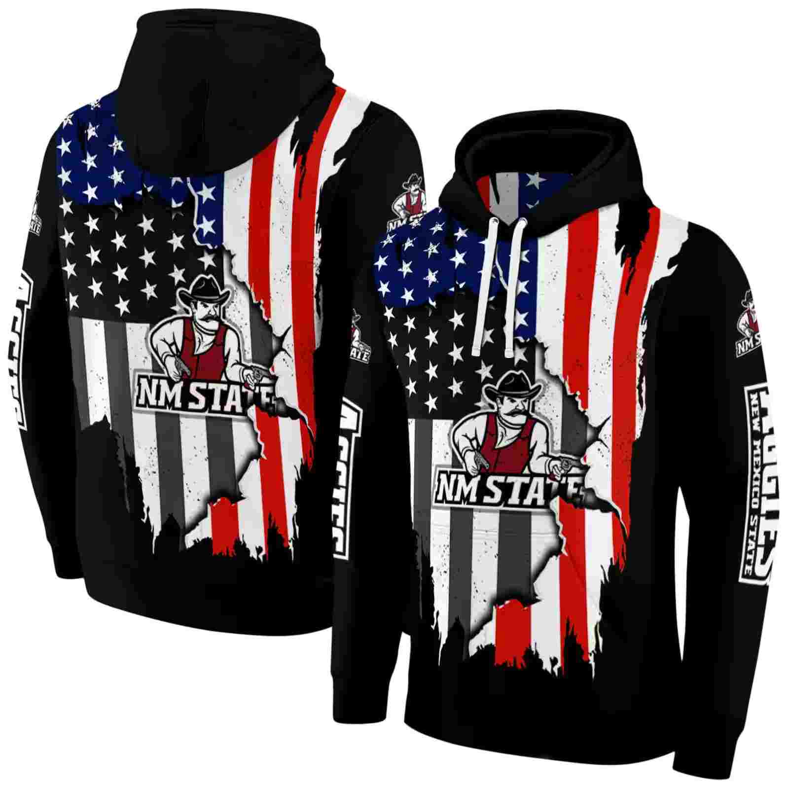 new mexico state aggies american pride black hoodie fashion forward