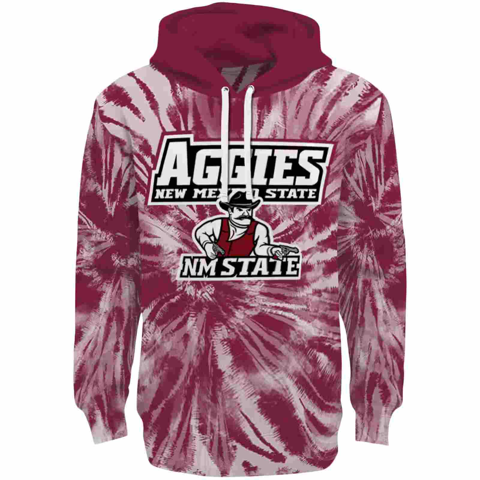 New Mexico State Aggies Tie Dye Pattern Crimson Hoodie