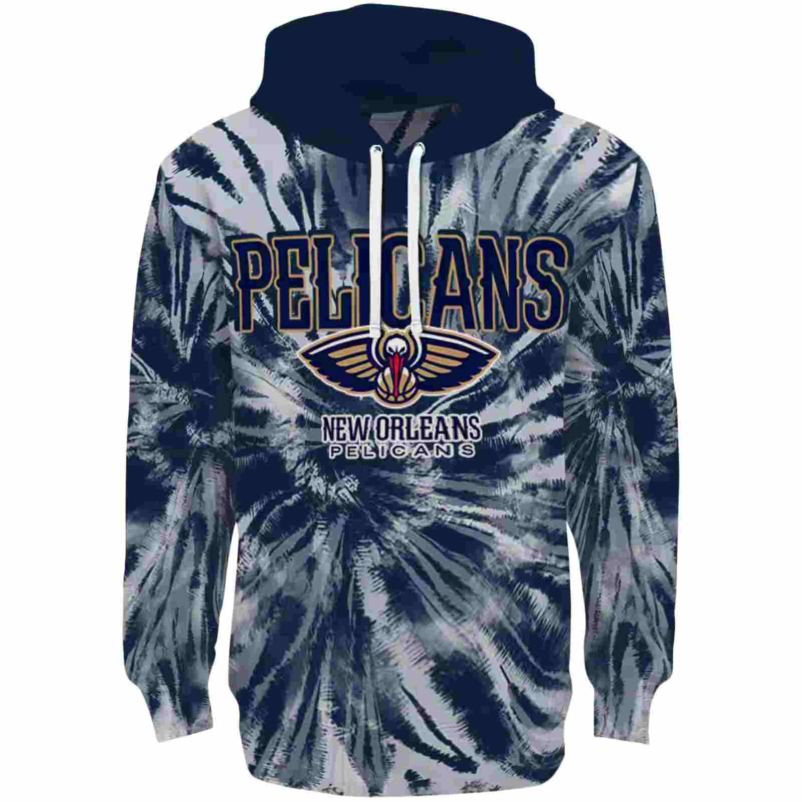 New Orleans Pelicans Tie Dye Pattern Navy Hoodie