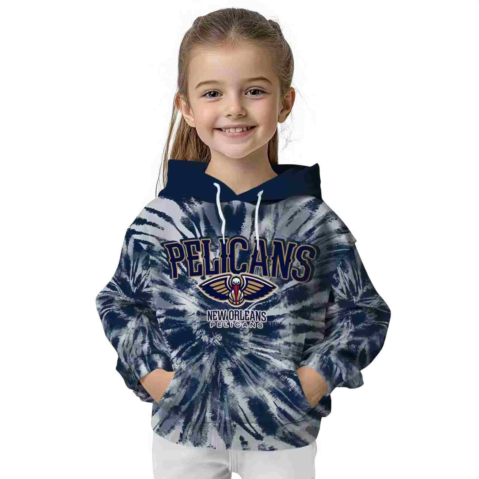 new orleans pelicans tie dye pattern navy hoodie top rated