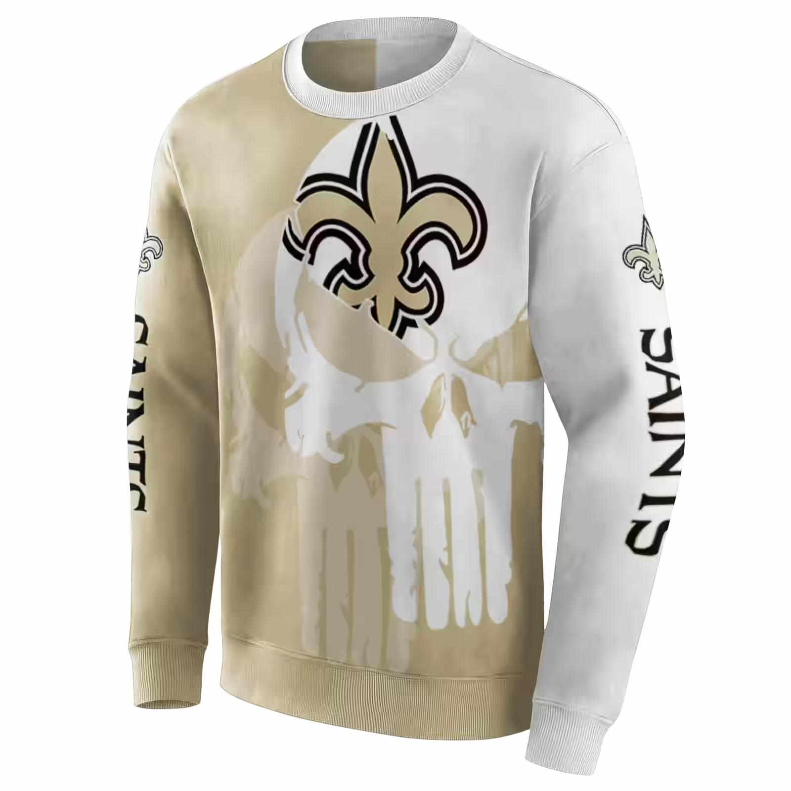 new orleans saints graphic punisher gold white hoodie new arrival