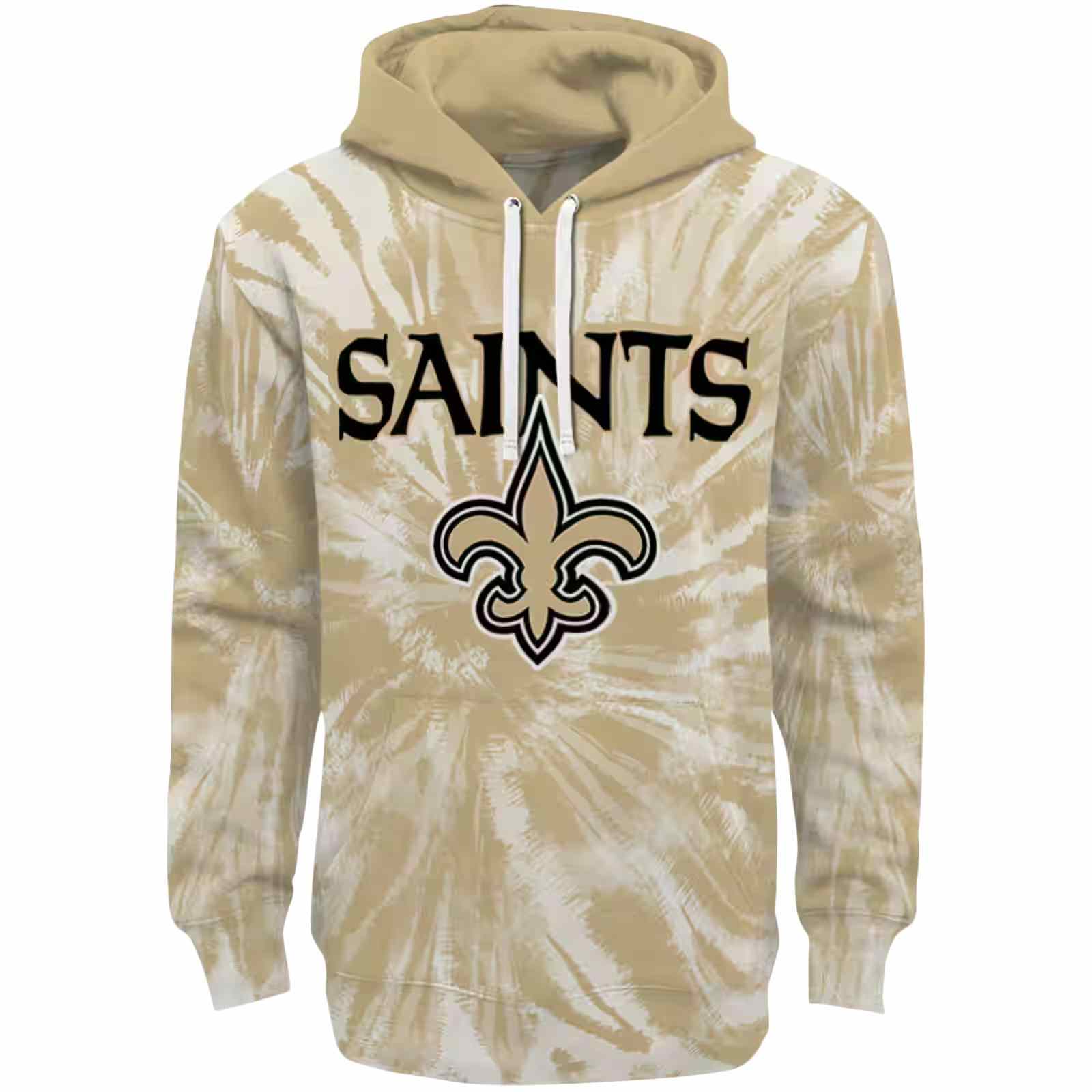 New Orleans Saints Tie Dye Pattern Gold Hoodie