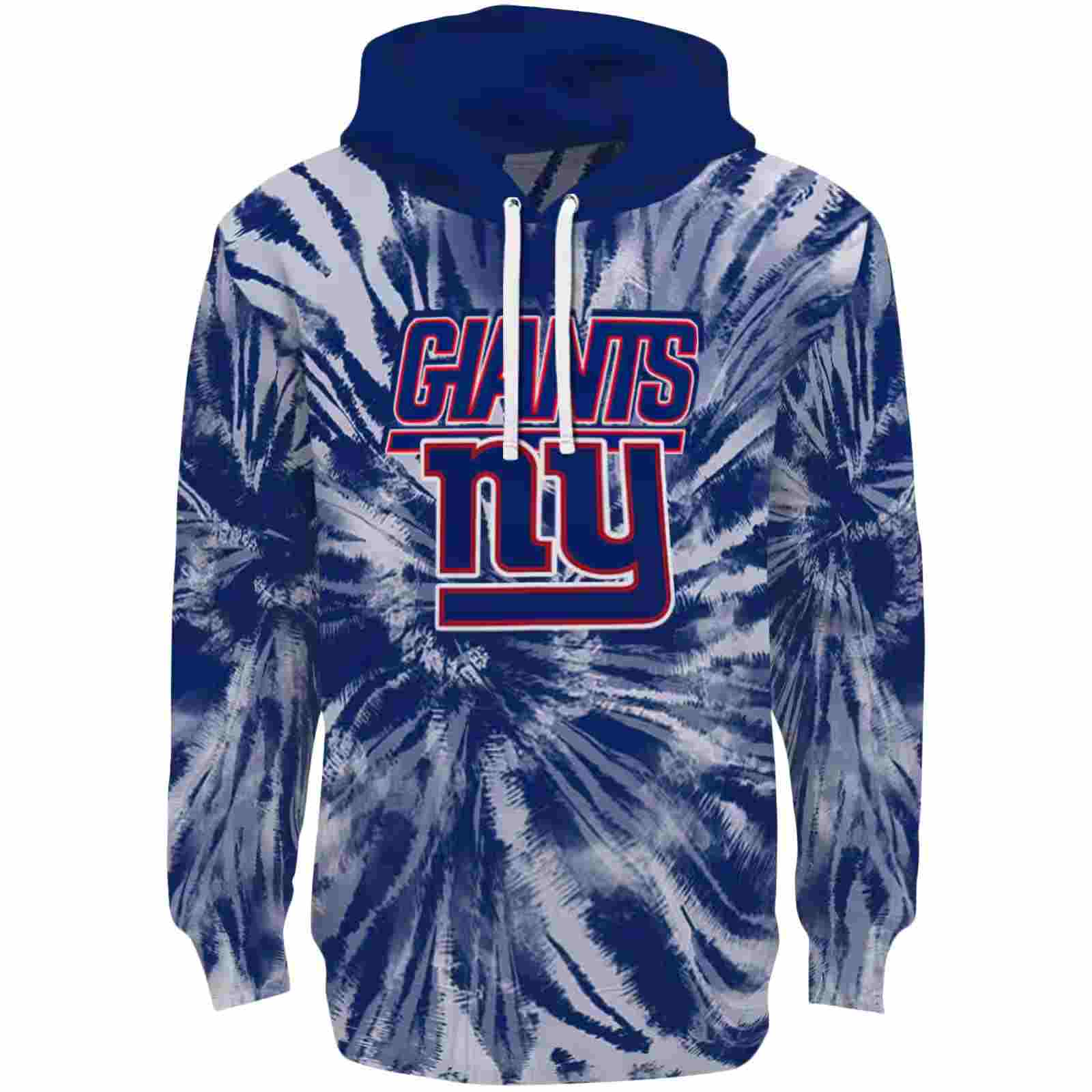 New York Giants Tie Dye Pattern Blue Hoodie