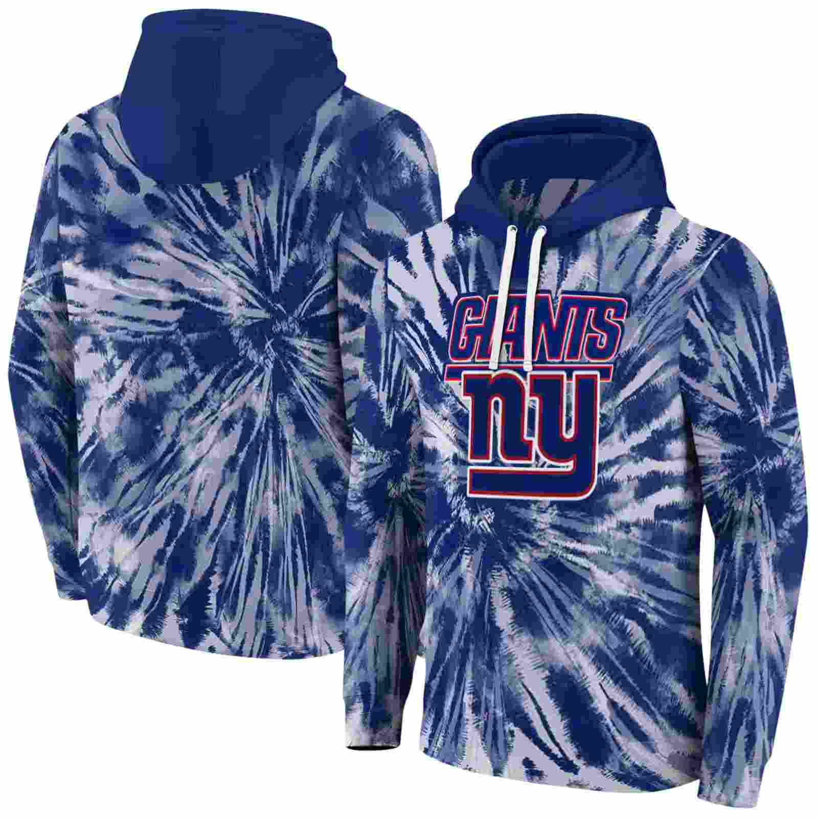 new york giants tie dye pattern blue hoodie fashion forward