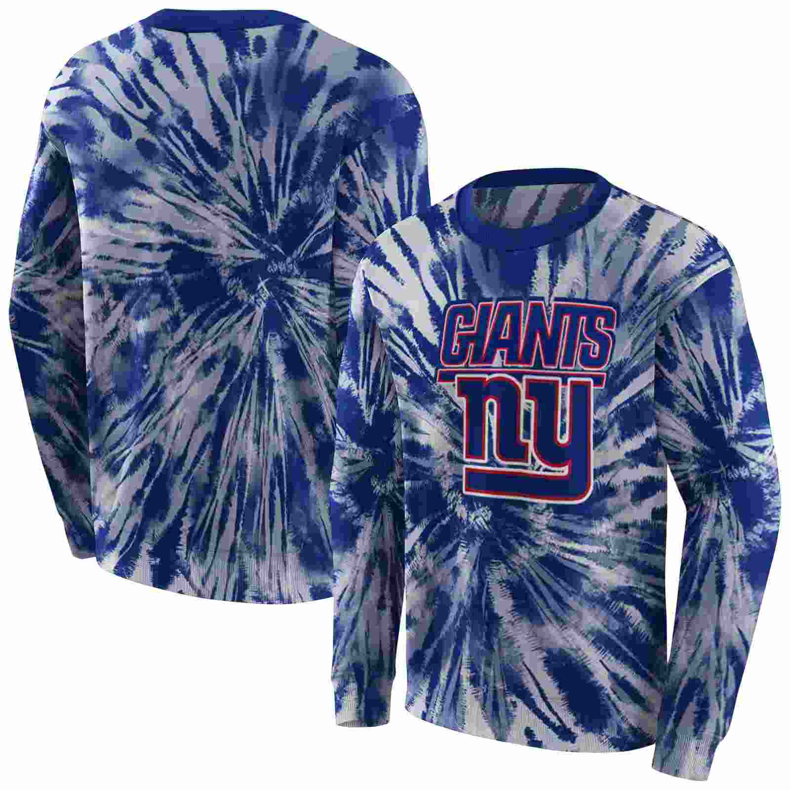 new york giants tie dye pattern blue hoodie premium grade